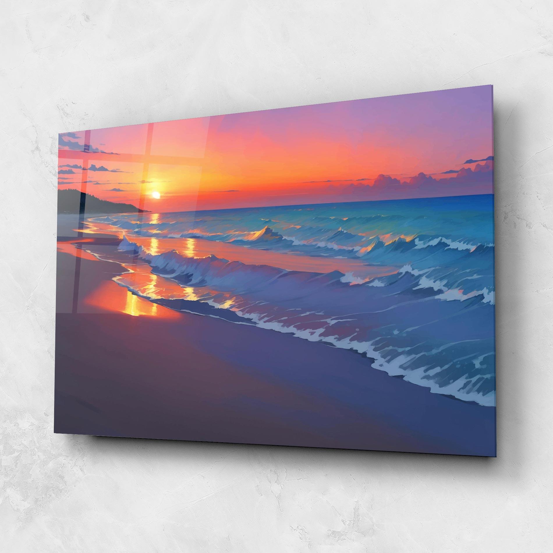 Tablou Sticla Dreamy Beach Sunset mockup 1
