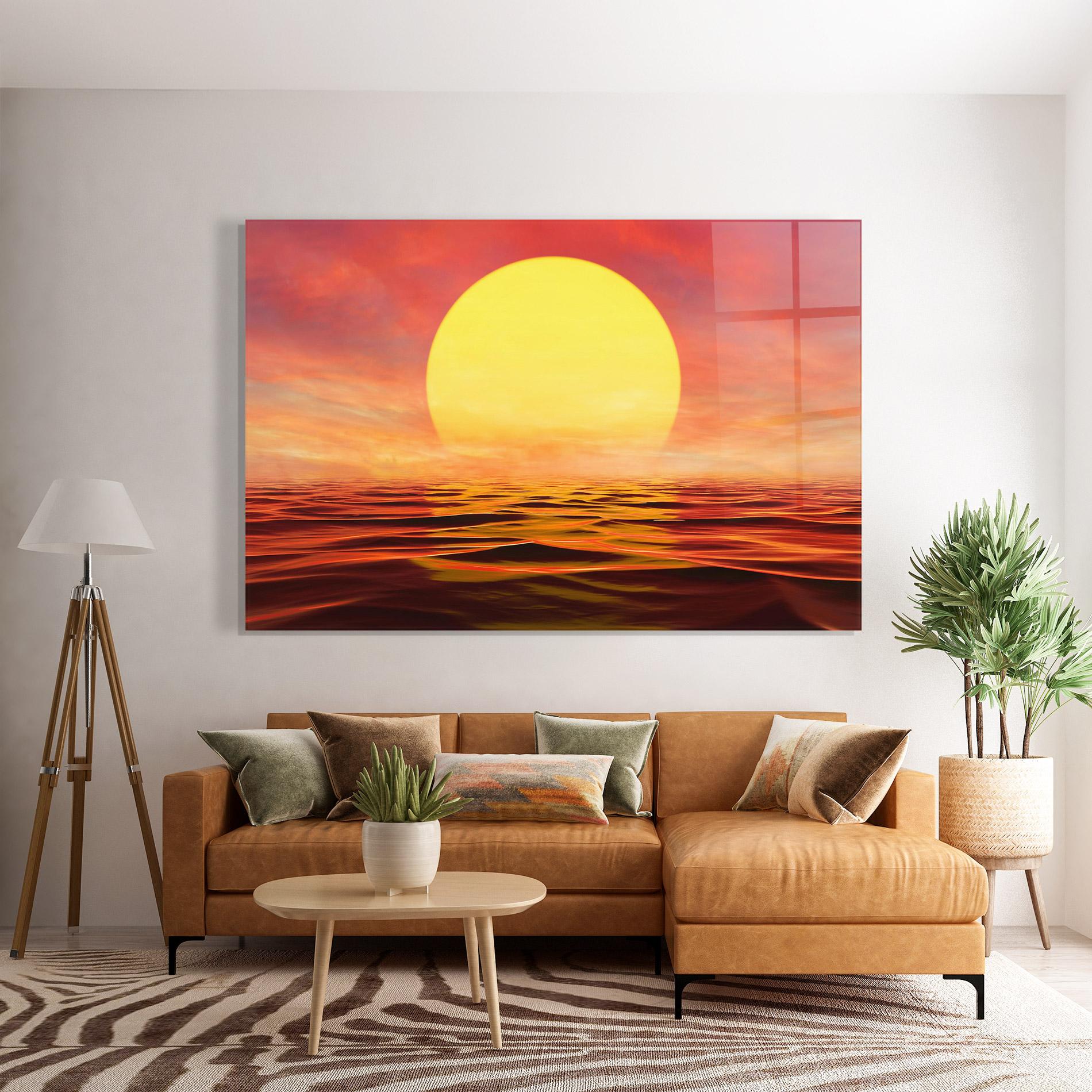 Tablou Sticla Clouds Reflection Sky mockup 7