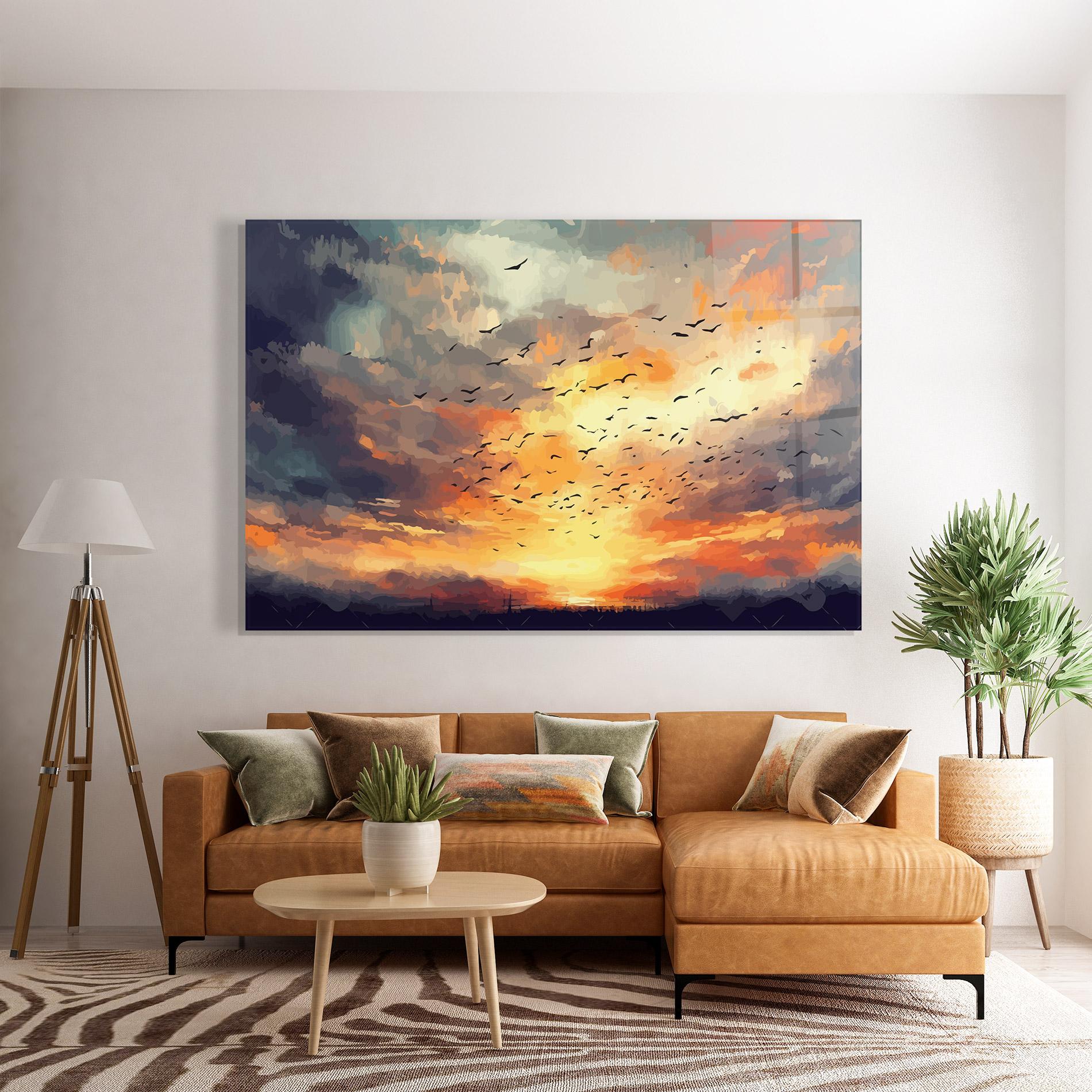 Tablou Sticla Majestic Sunset mockup 7