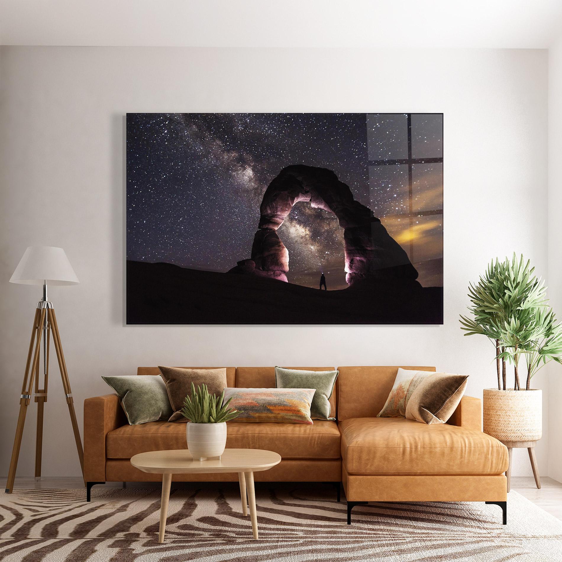 Tablou Sticla Stars Landscape mockup 7