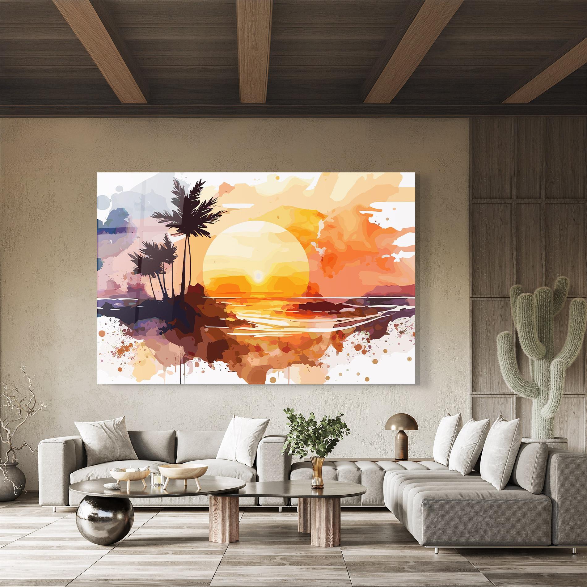 Tablou Sticla Beautiful Sunrise mockup 8