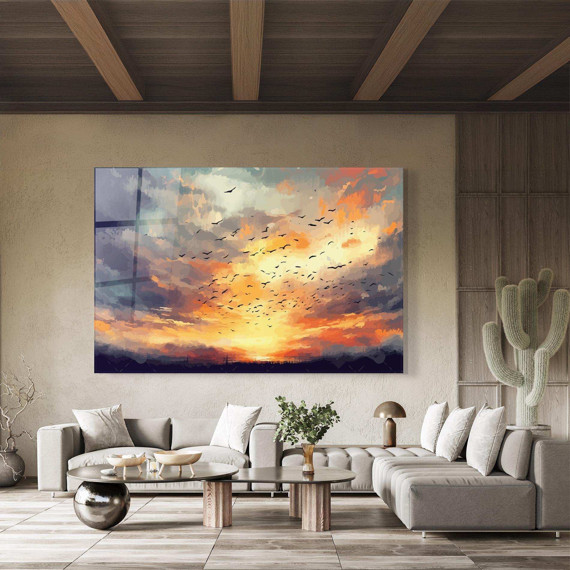 Tablou Sticla Majestic Sunset mockup 8