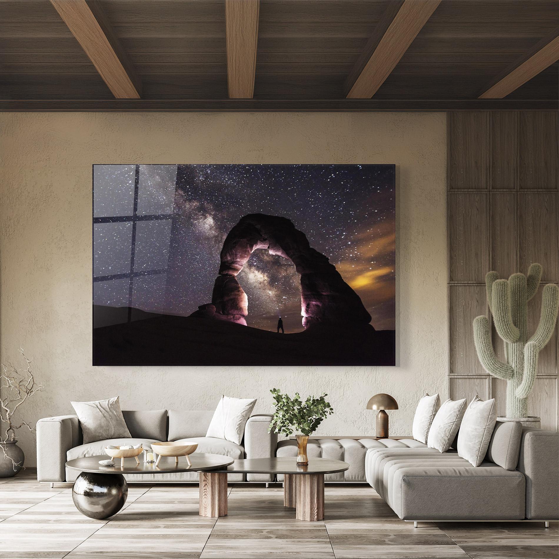 Tablou Sticla Stars Landscape mockup 8