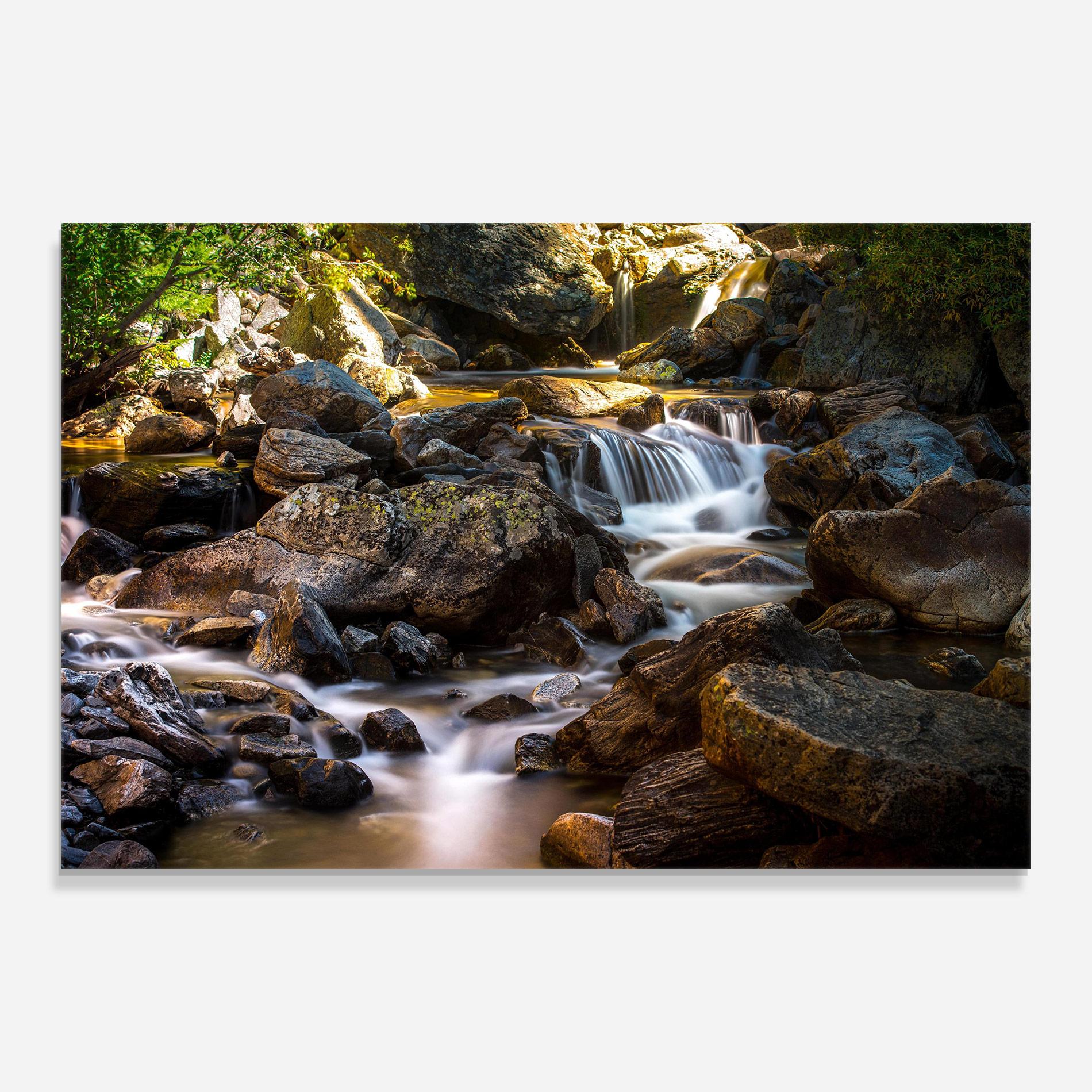 Tablou Sticla Nature Rocks Waterfall mockup 0