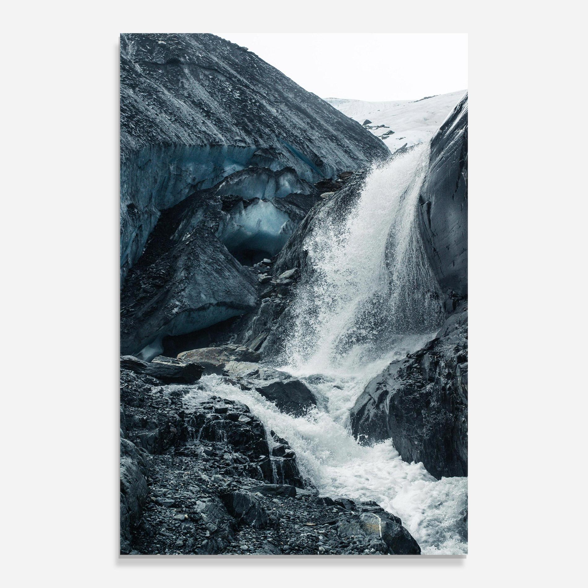 Tablou Sticla Blue Rocks Waterfall mockup 0