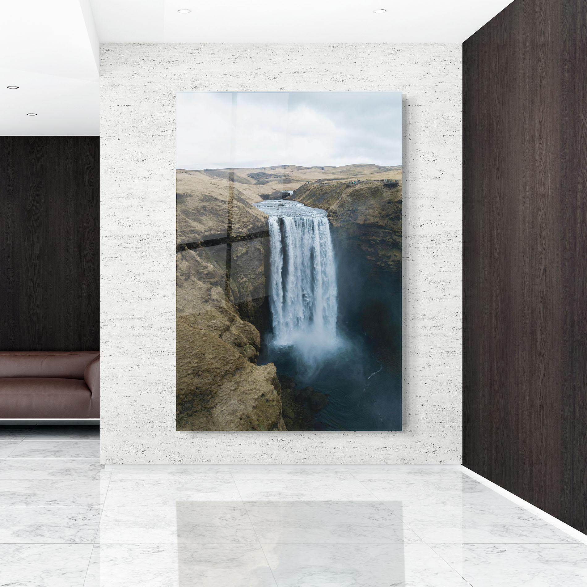 Tablou Sticla Desert Vibe Waterfall mockup 9