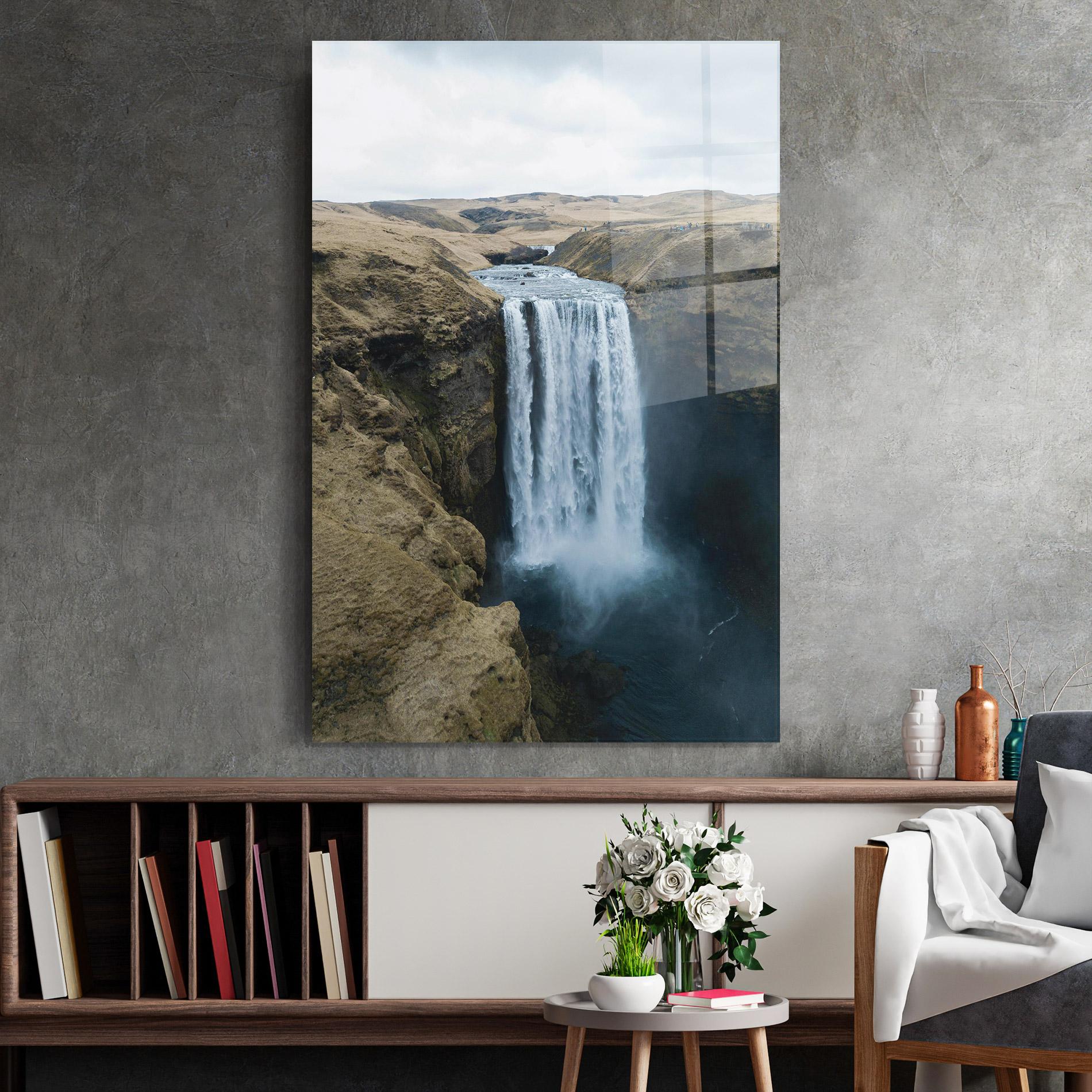 Tablou Sticla Desert Vibe Waterfall mockup 2