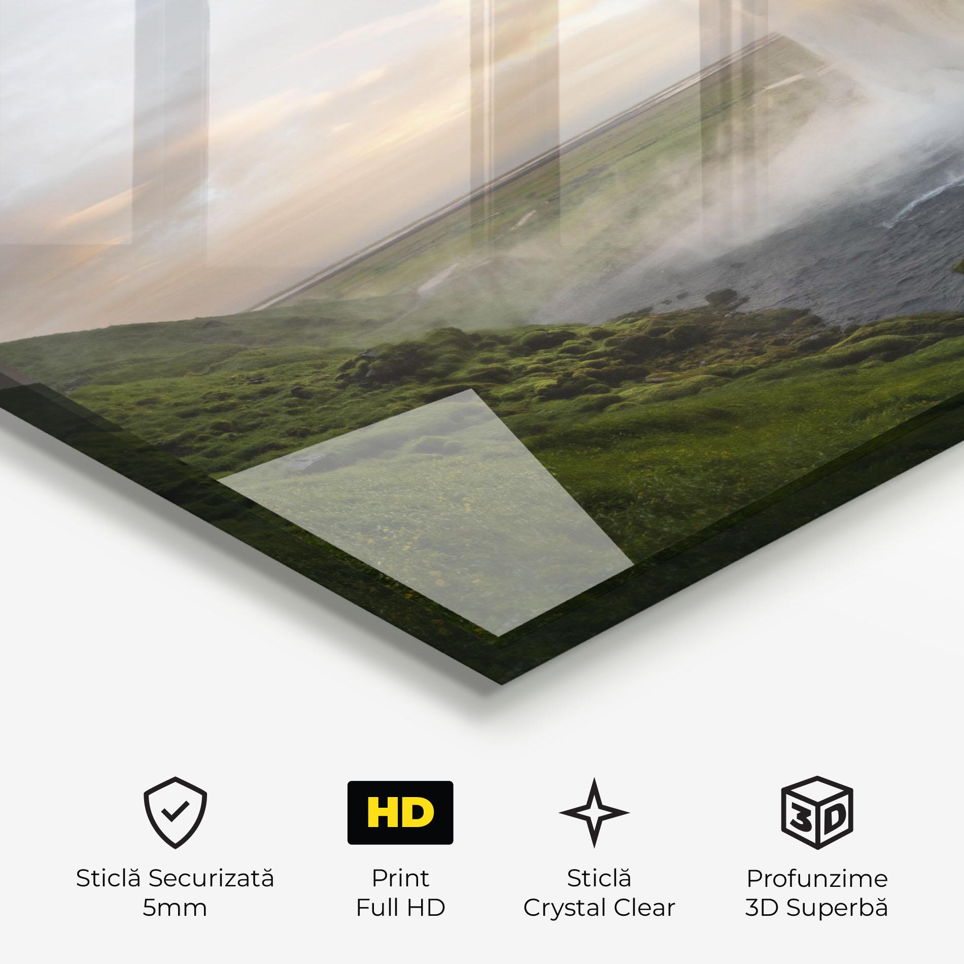 Tablou Sticla Cave Waterfall mockup 3