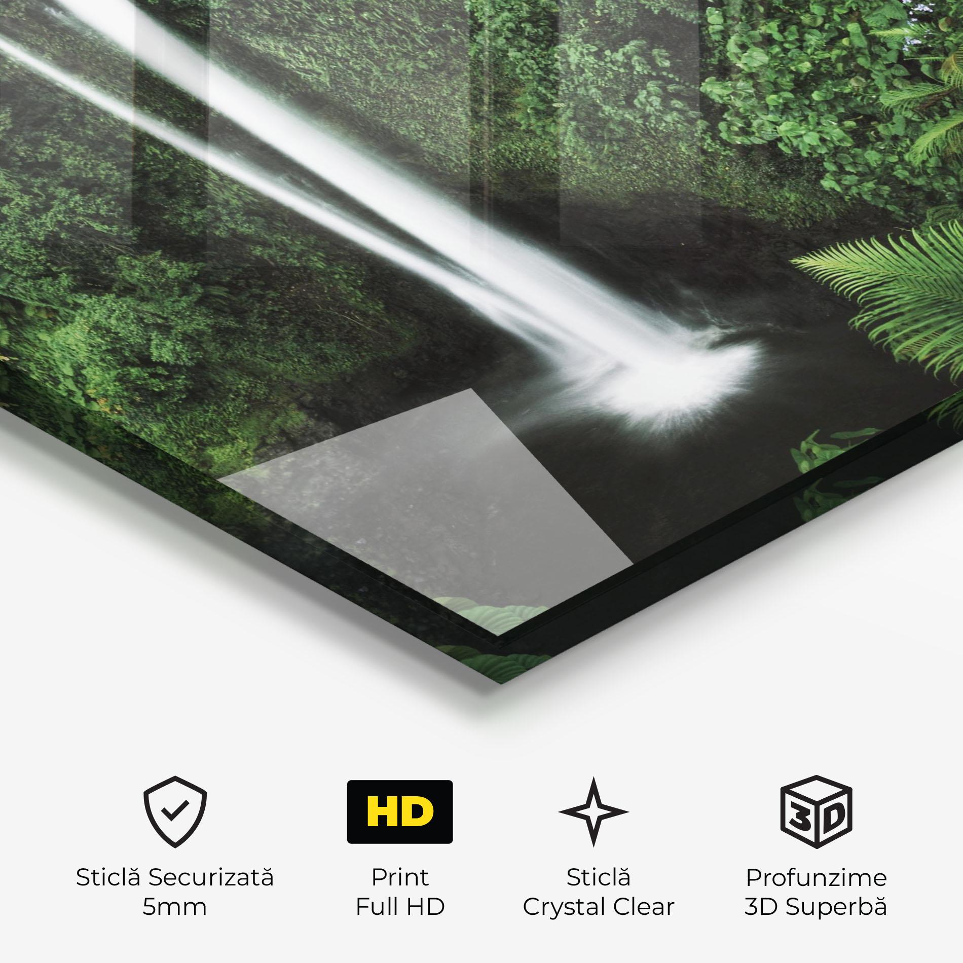 Tablou Sticla Green Nature Waterfall mockup 3