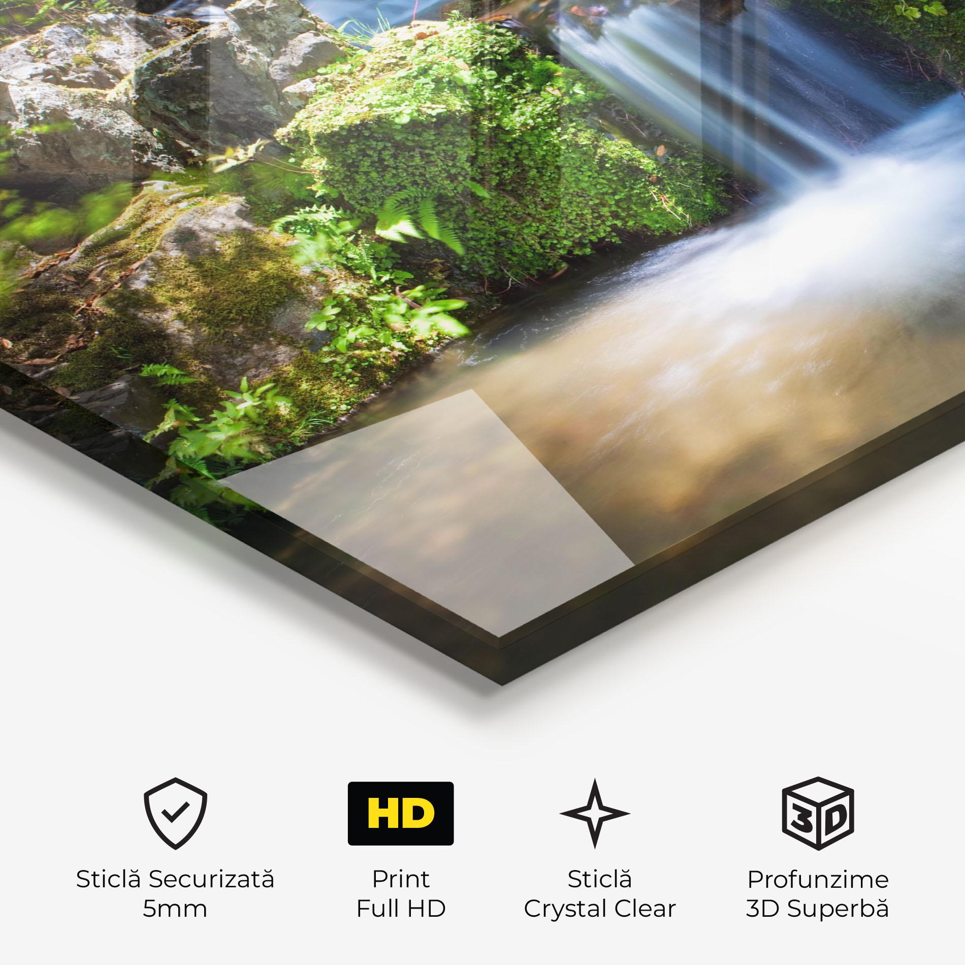 Tablou Sticla Jungle View Waterfall mockup 3