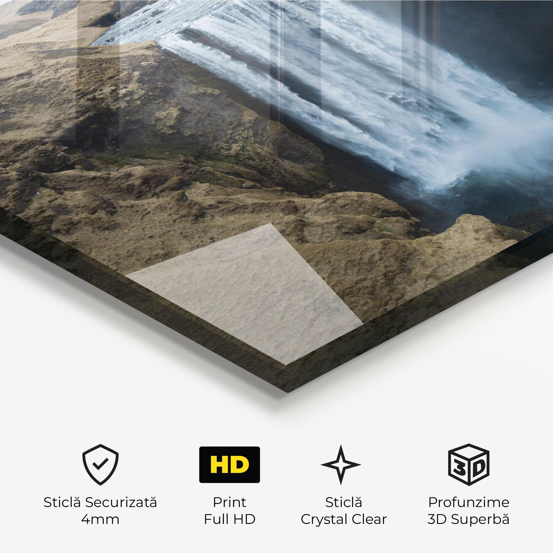 Tablou Sticla Desert Vibe Waterfall mockup 3