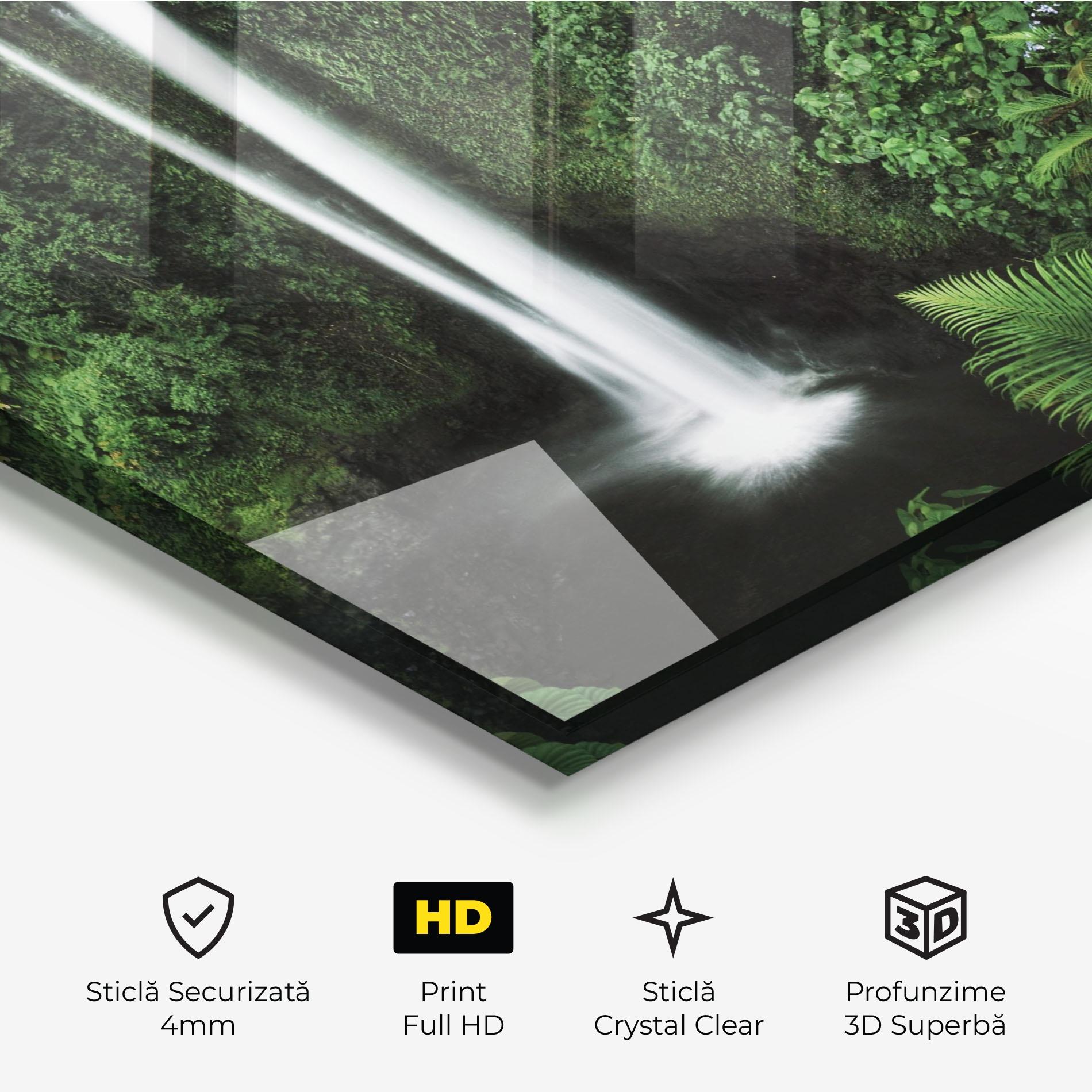 Tablou Sticla Green Nature Waterfall mockup 3