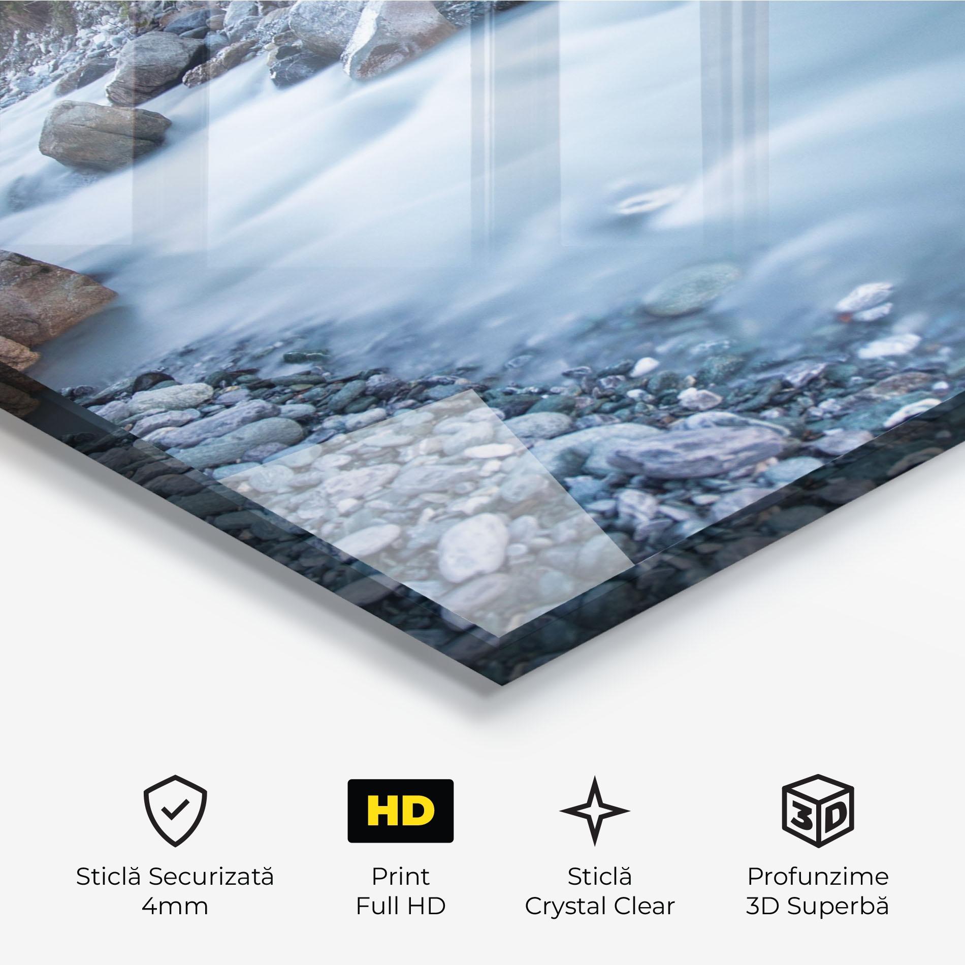 Tablou Sticla Grey Water Falling mockup 3