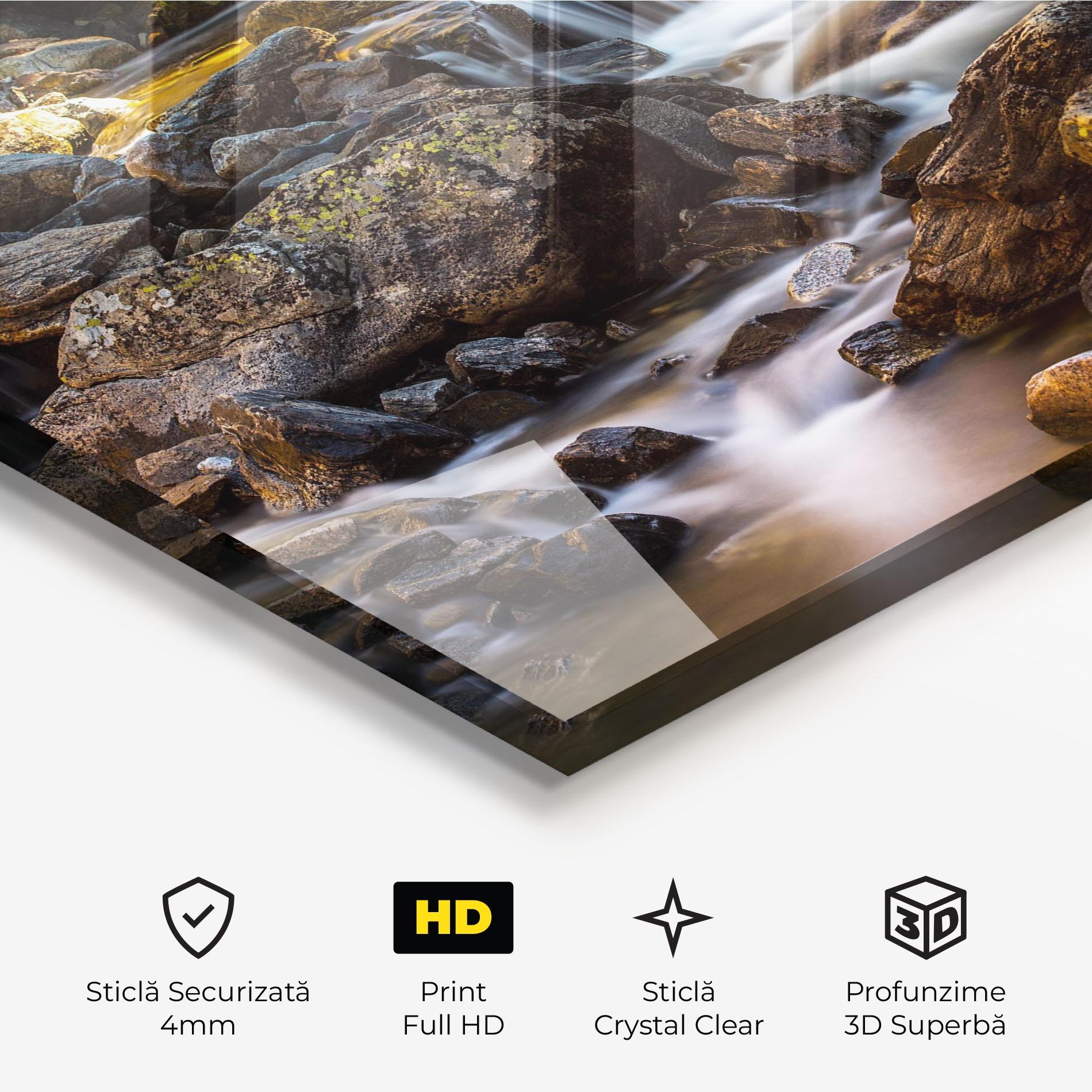 Tablou Sticla Nature Rocks Waterfall mockup 3
