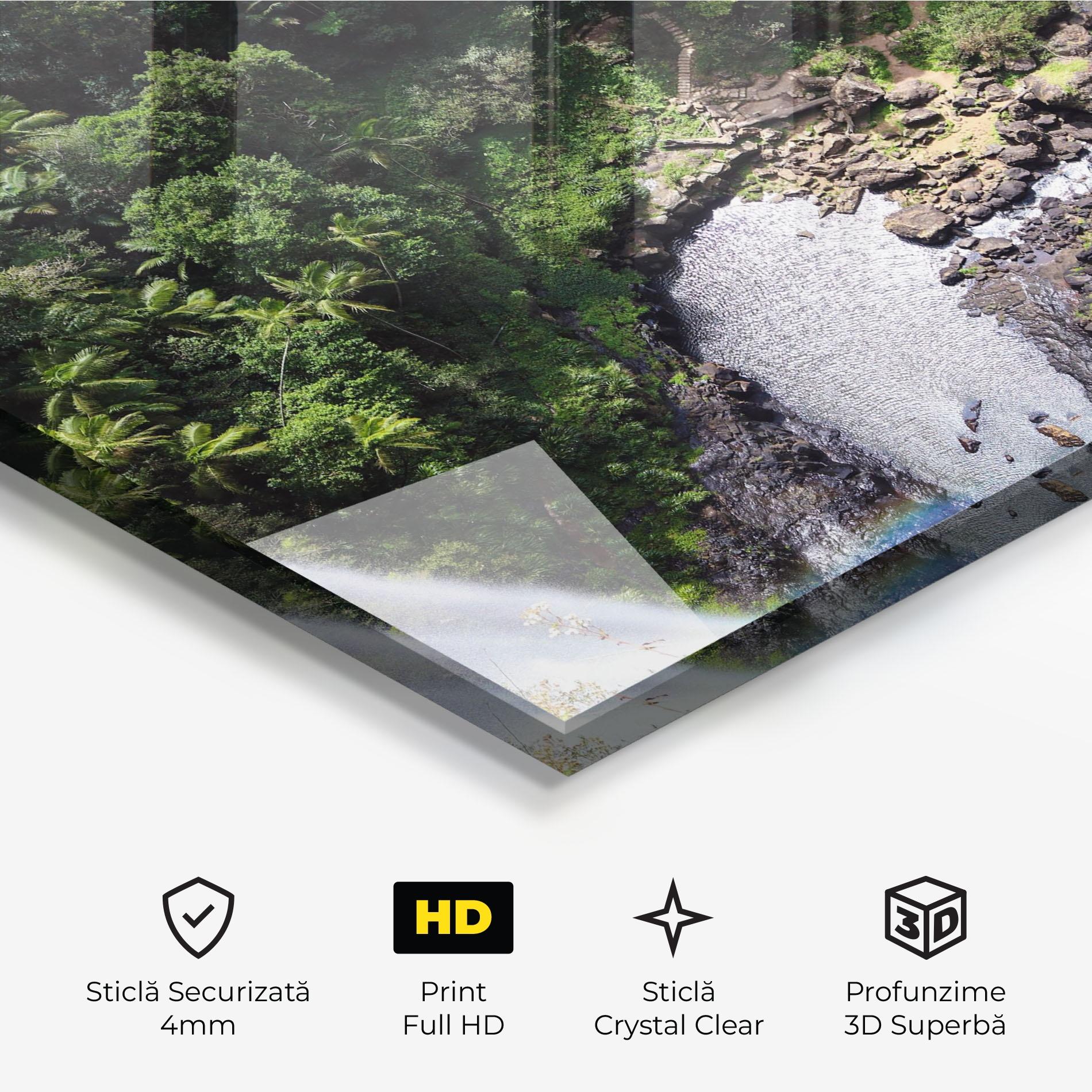 Tablou Sticla Top Waterfall View mockup 3