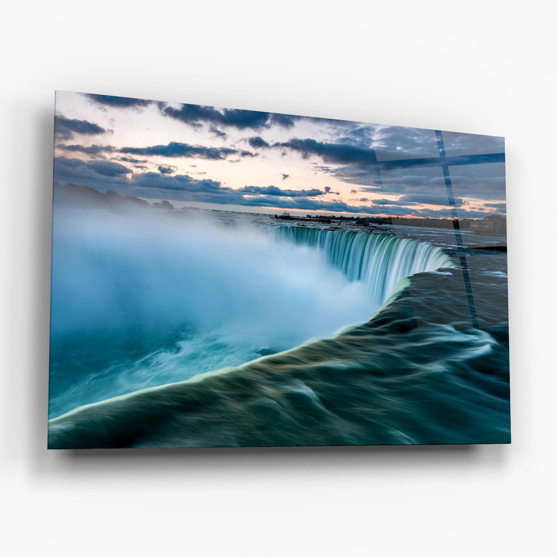 Tablou Sticla Dreamy Blue Waterfall mockup 6