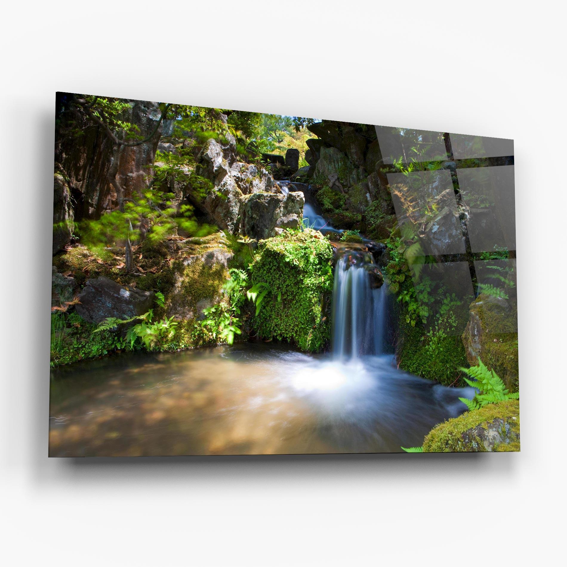 Tablou Sticla Jungle View Waterfall mockup 6