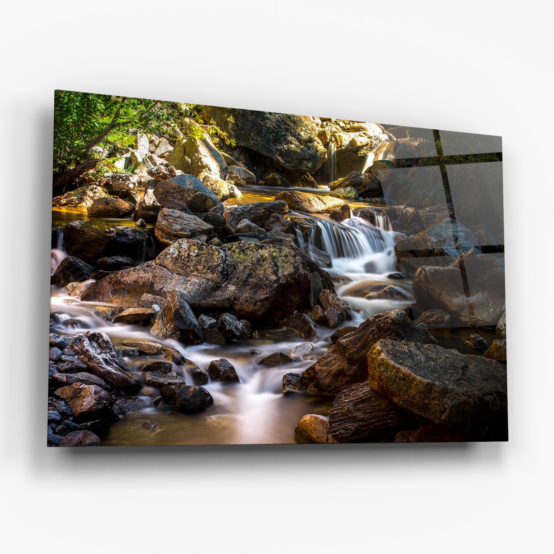 Tablou Sticla Nature Rocks Waterfall mockup 6
