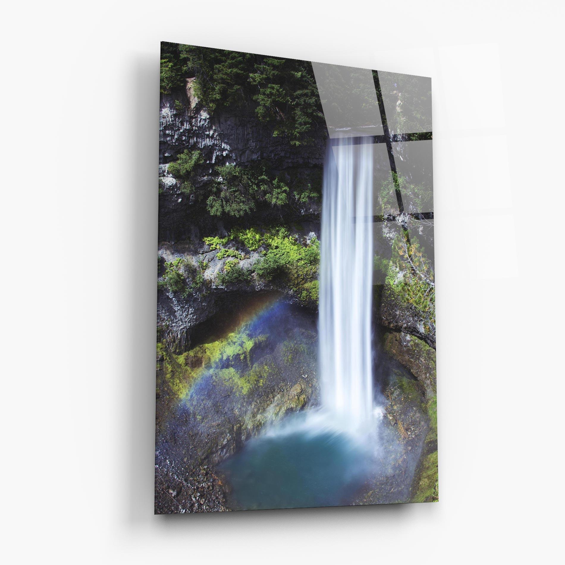 Tablou Sticla Pretty Rainbow Waterfall mockup 6
