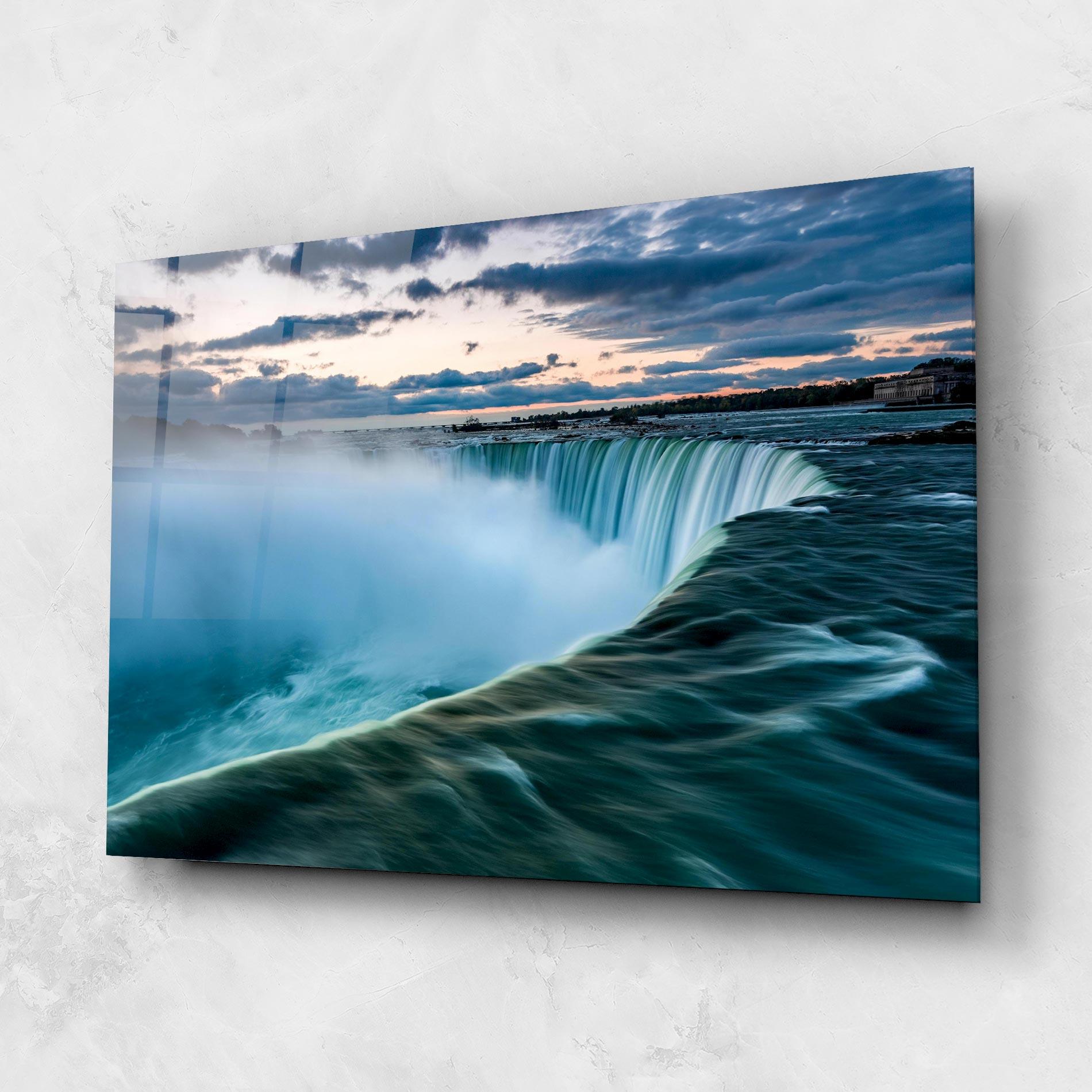 Tablou Sticla Dreamy Blue Waterfall mockup 1