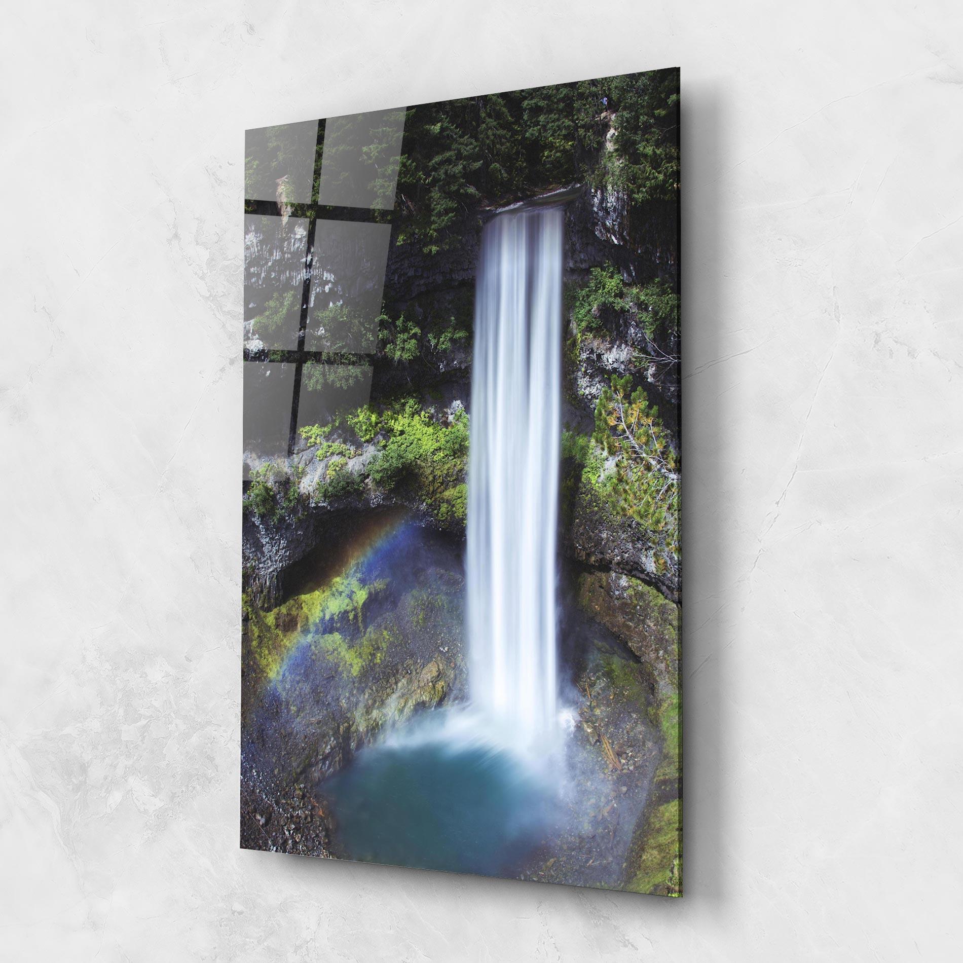 Tablou Sticla Pretty Rainbow Waterfall mockup 1