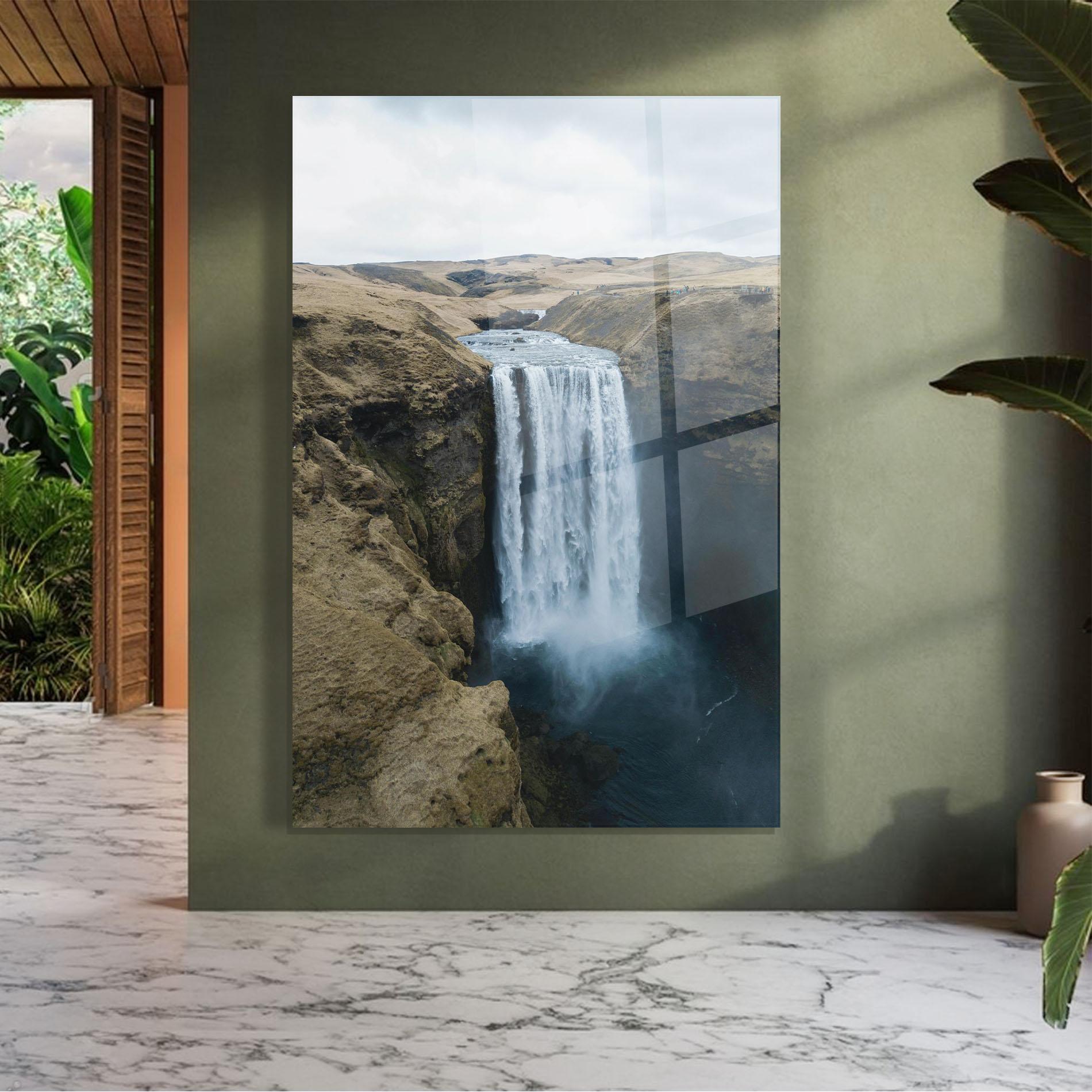 Tablou Sticla Desert Vibe Waterfall mockup 7