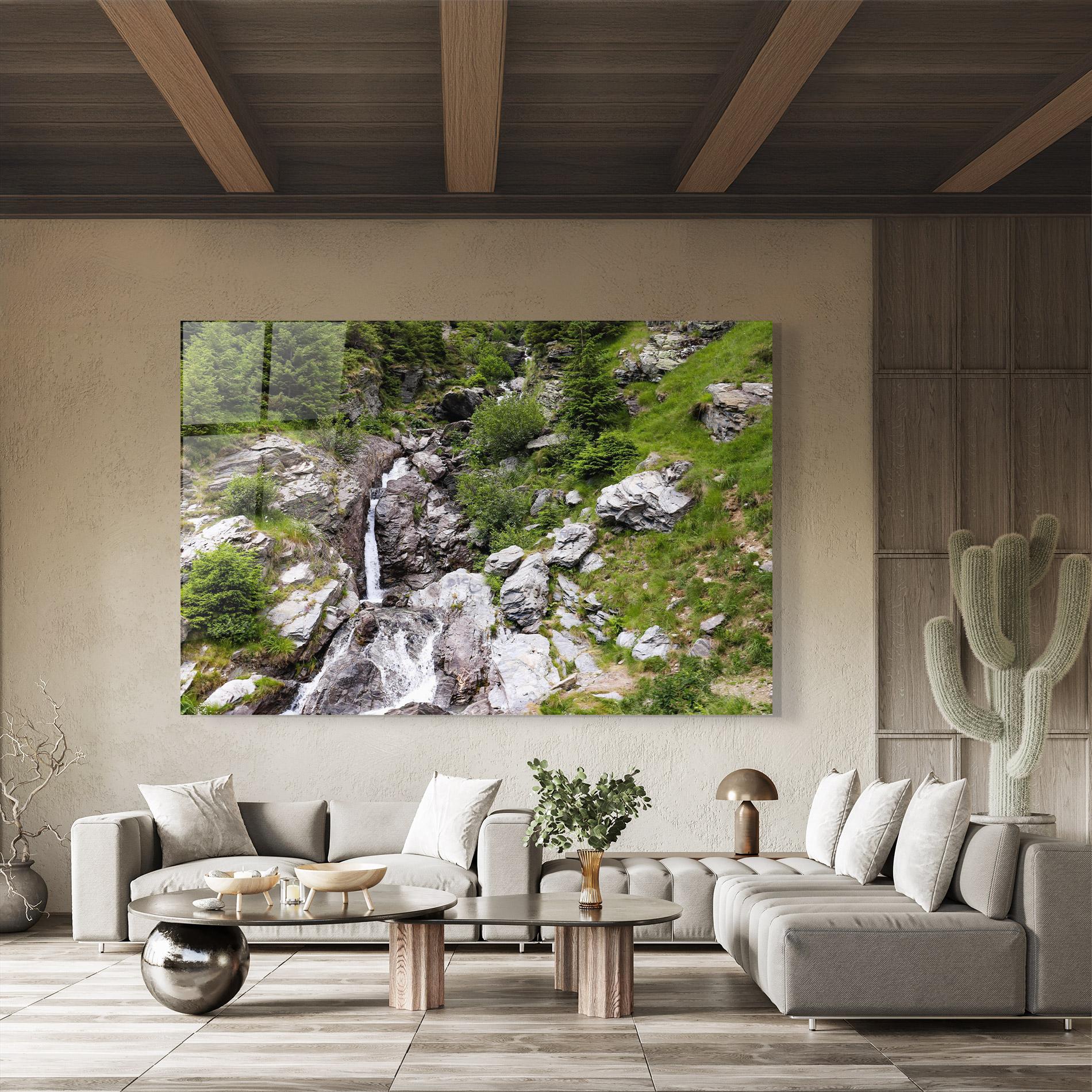 Tablou Sticla Small Waterfall mockup 8