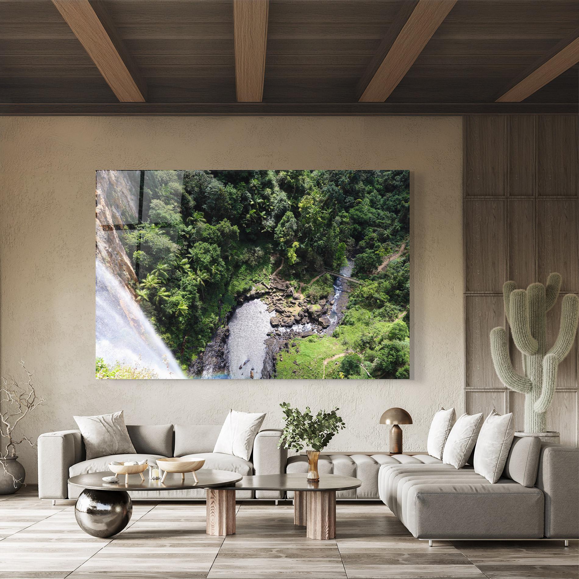 Tablou Sticla Top Waterfall View mockup 8