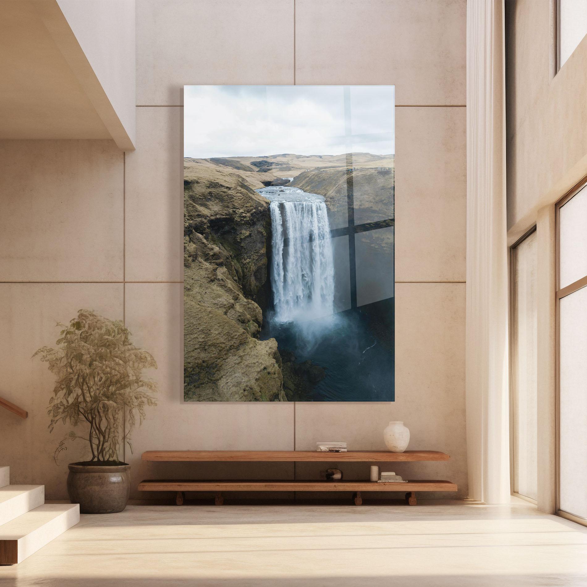 Tablou Sticla Desert Vibe Waterfall mockup 8
