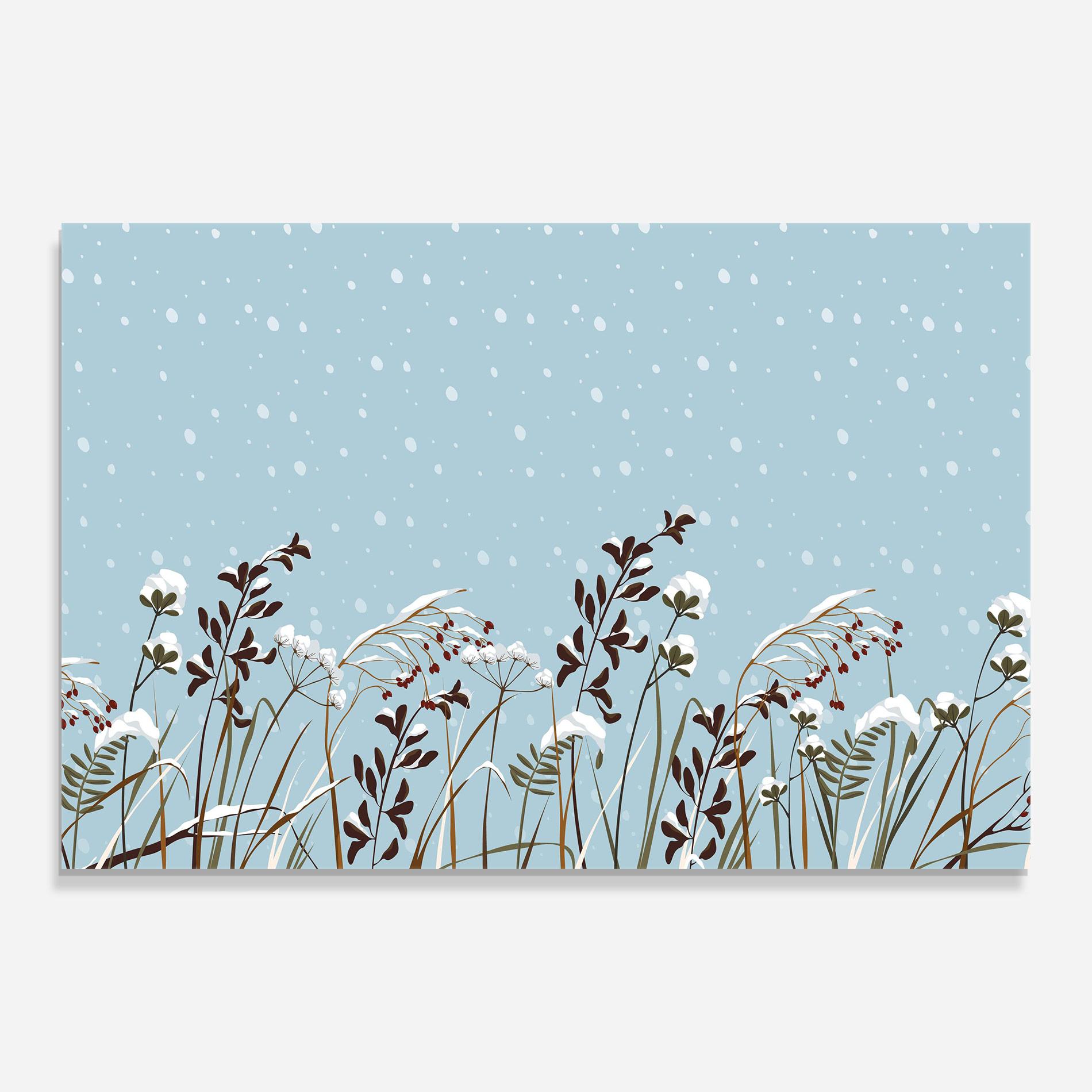 Tablou Sticla Snow Plants mockup 0