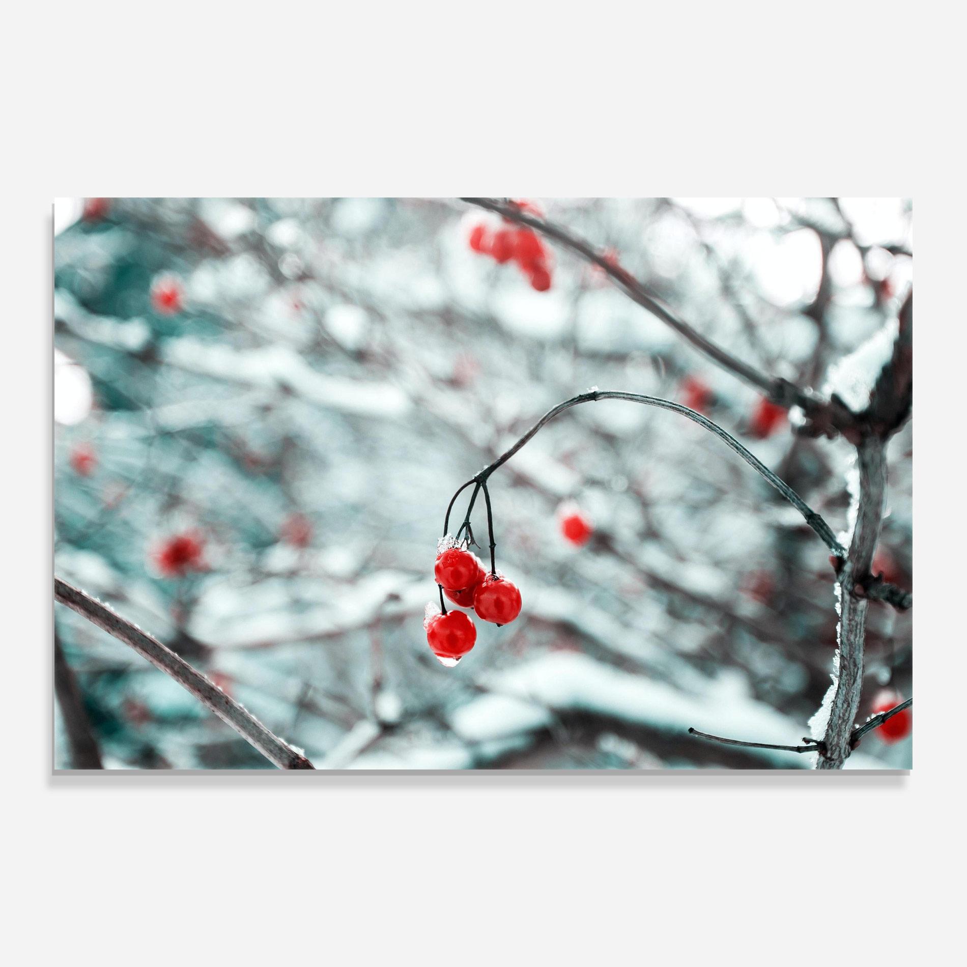 Tablou Sticla Snow Red Fruits mockup 0