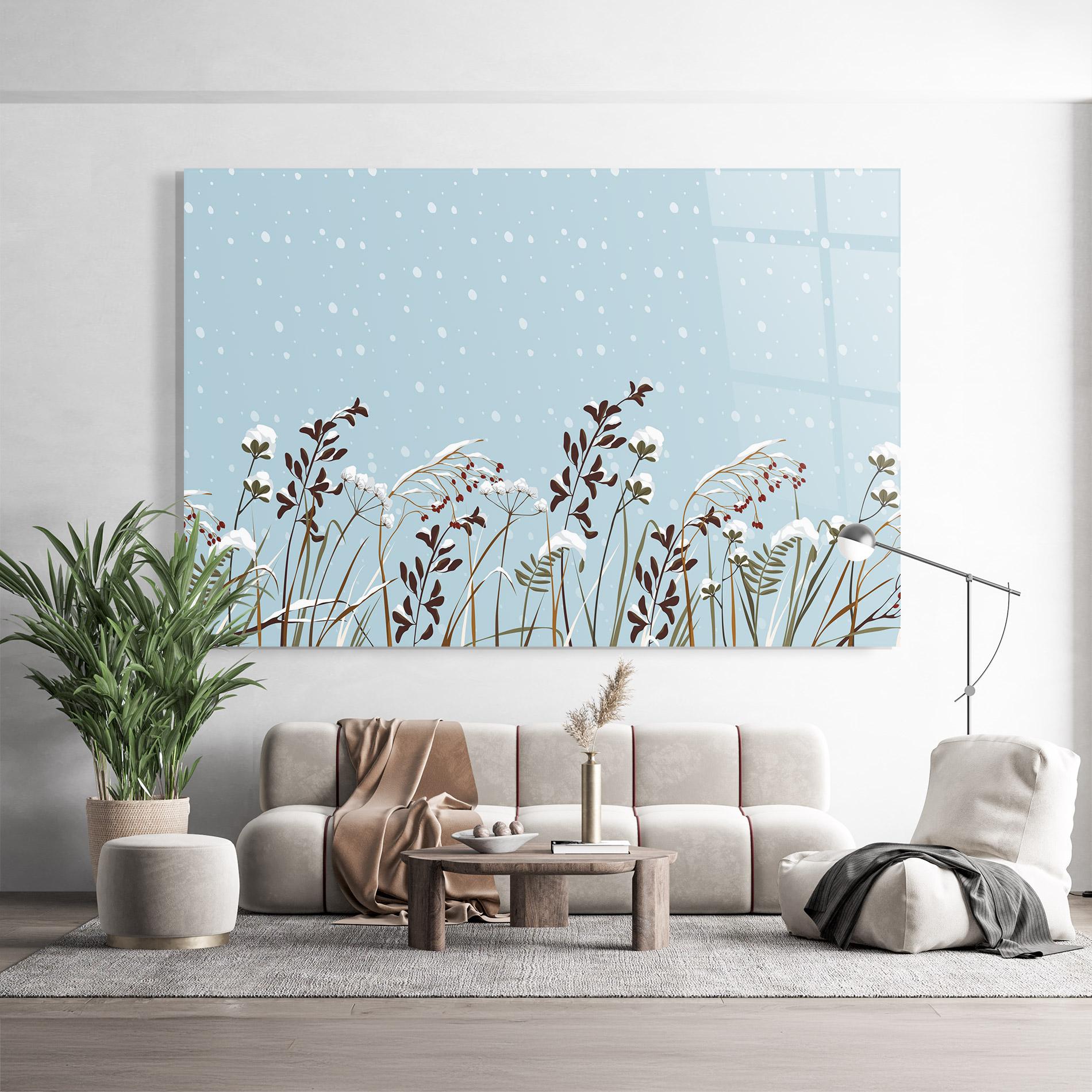 Tablou Sticla Snow Plants mockup 9