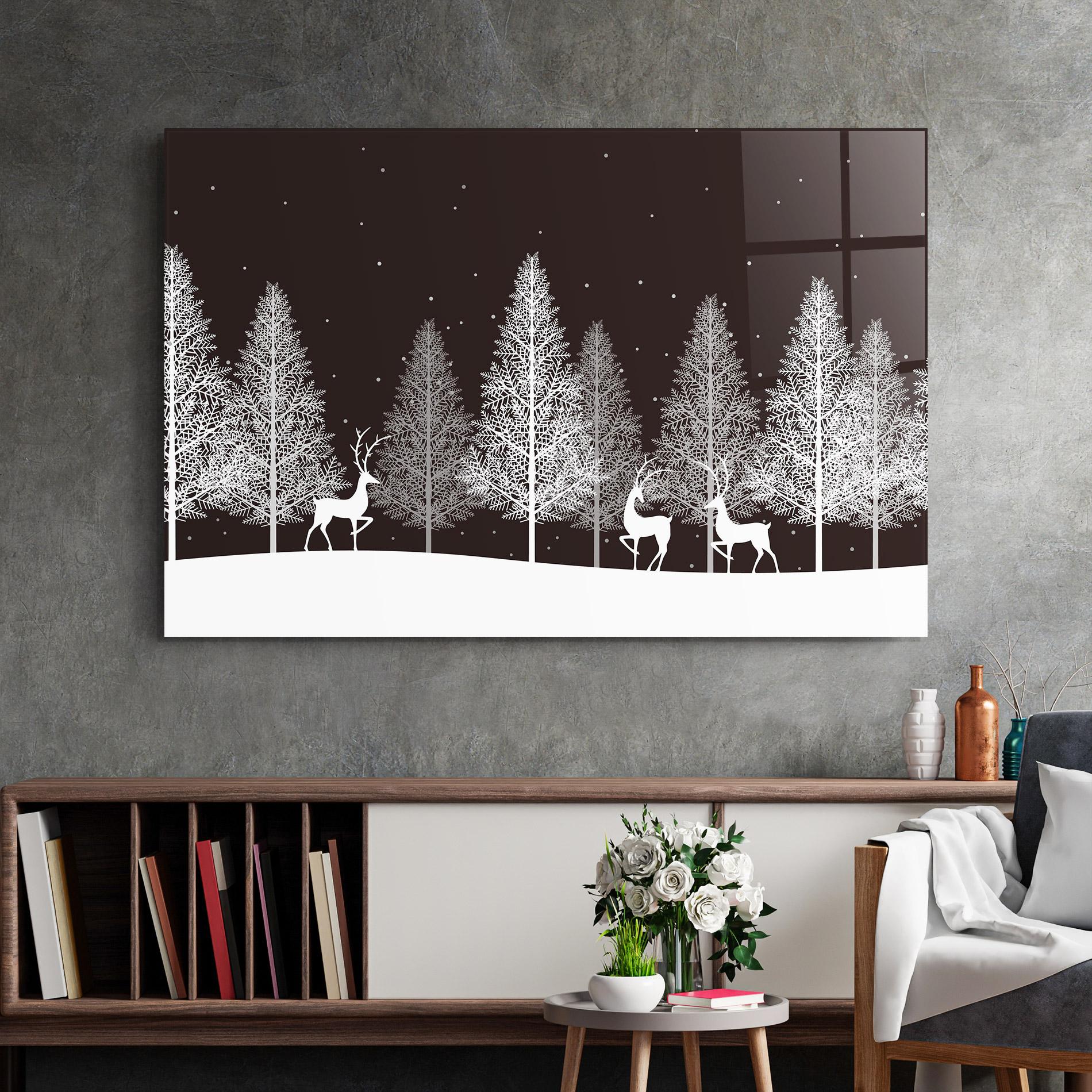 Tablou Sticla Brown Sky Winter mockup 2