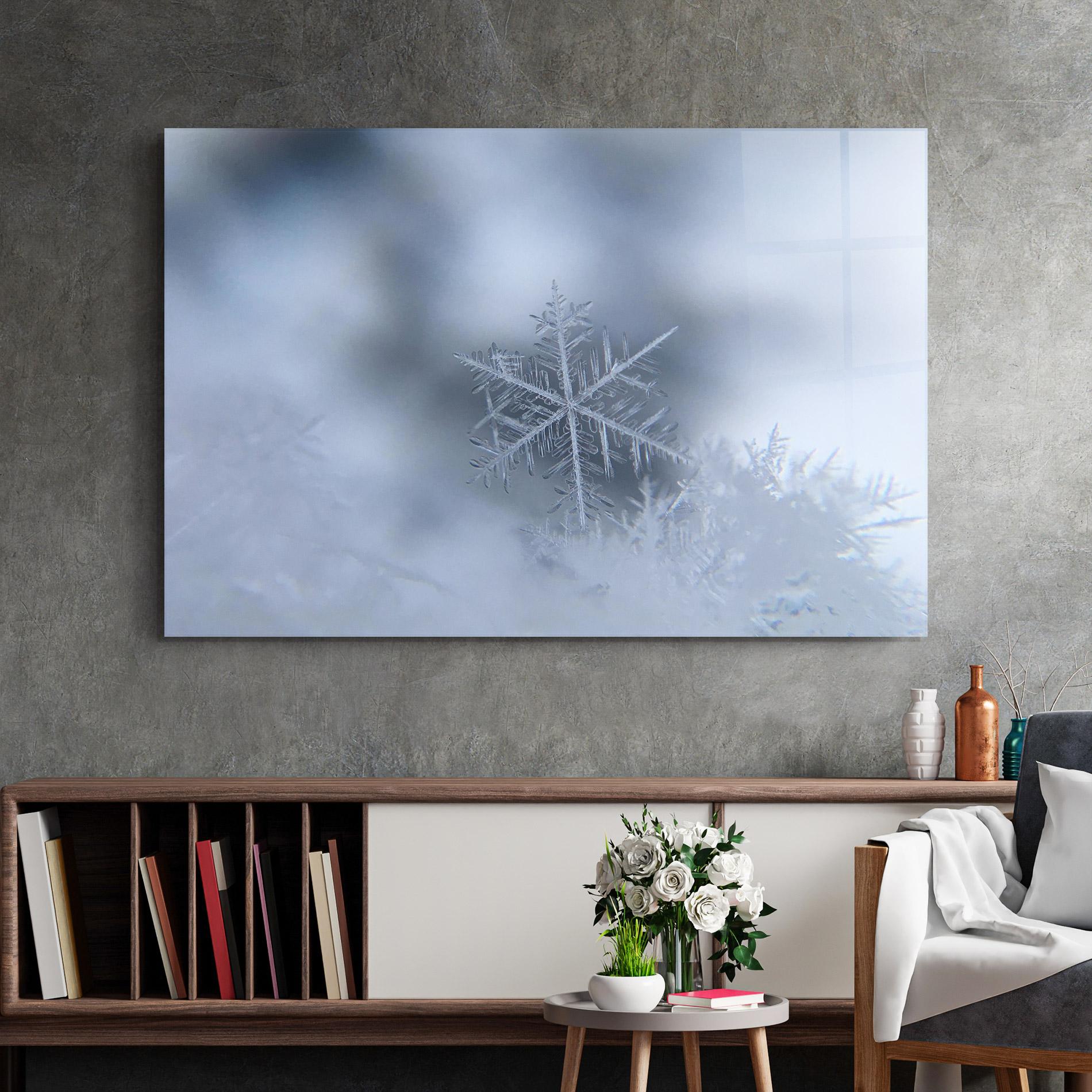 Tablou Sticla Pretty Snowflake mockup 2