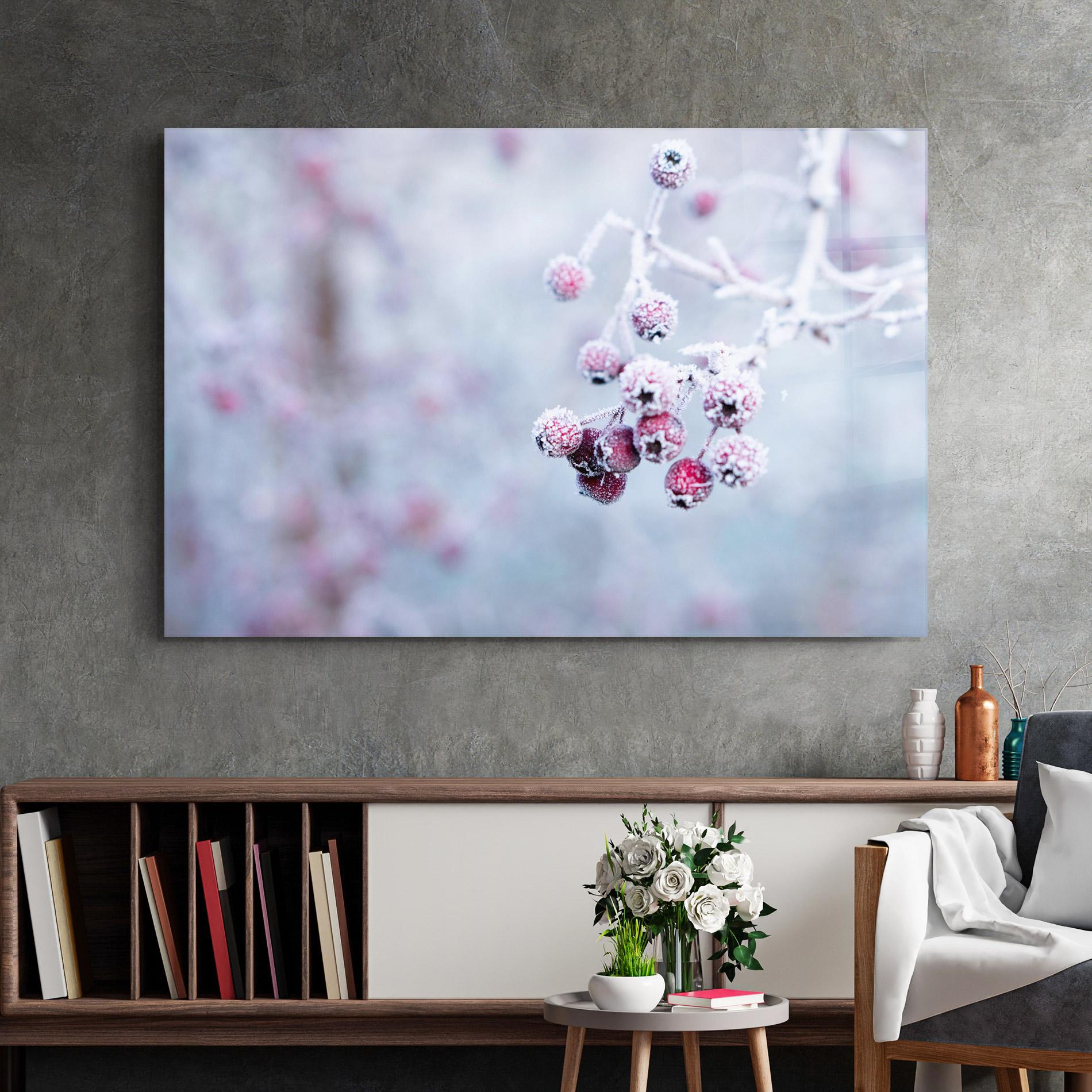 Tablou Sticla Red Winter Fruits mockup 2