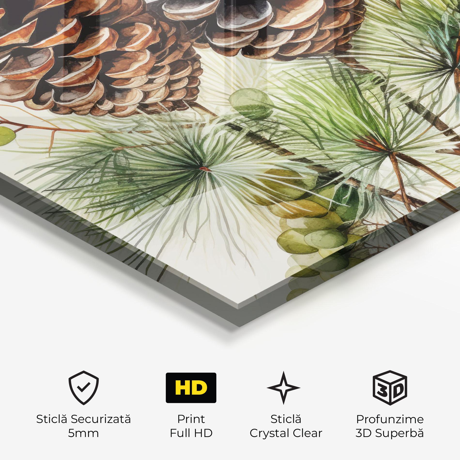 Tablou Sticla Brown Cones mockup 3