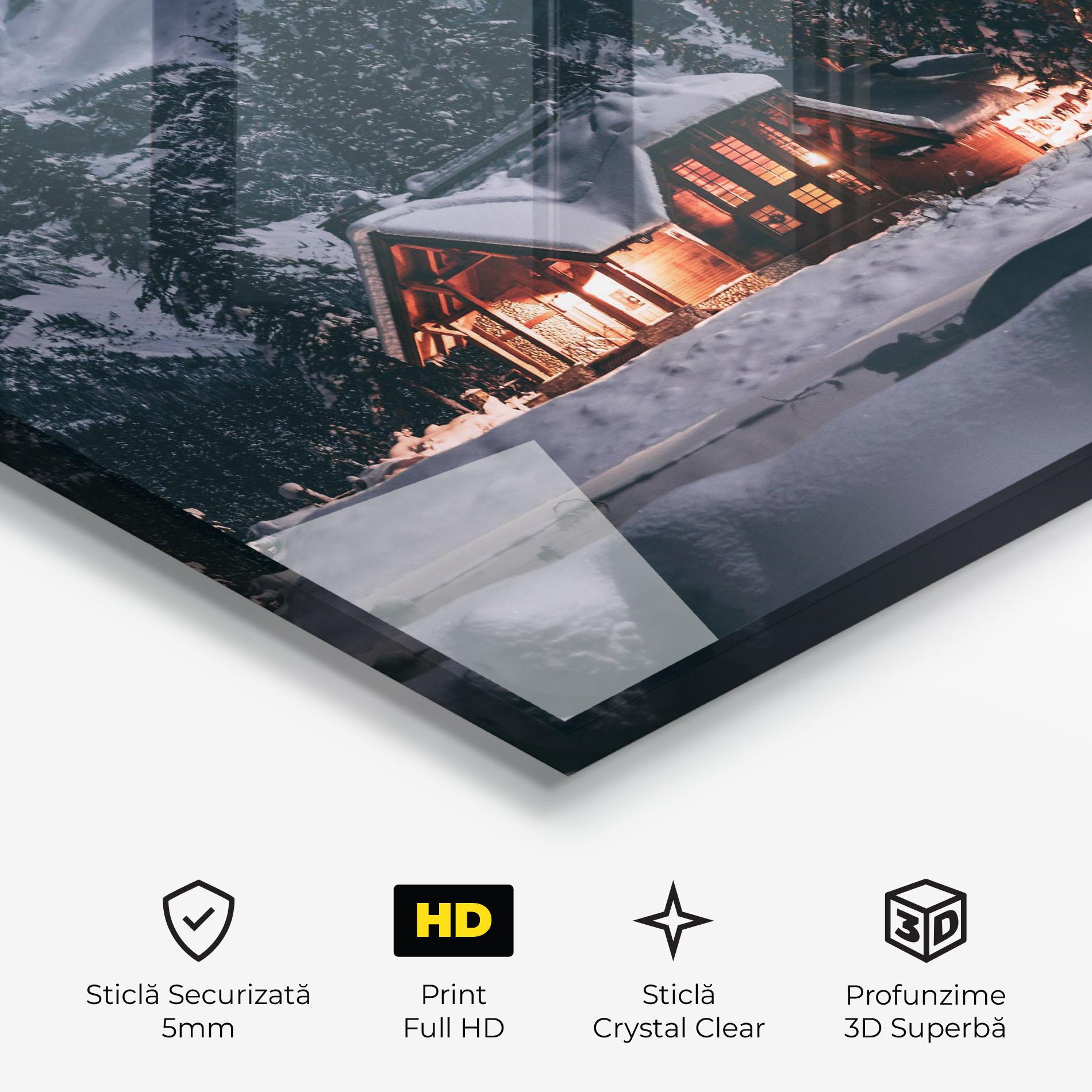 Tablou Sticla Winter House mockup 3