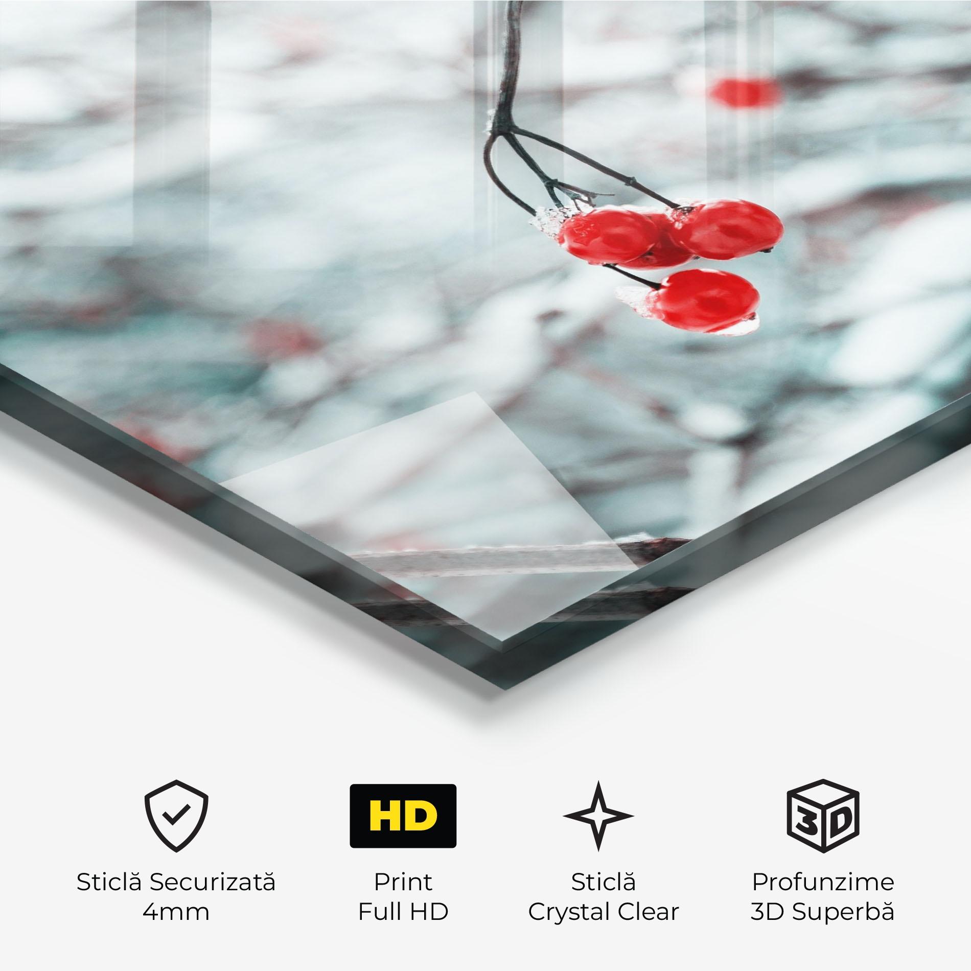 Tablou Sticla Snow Red Fruits mockup 3