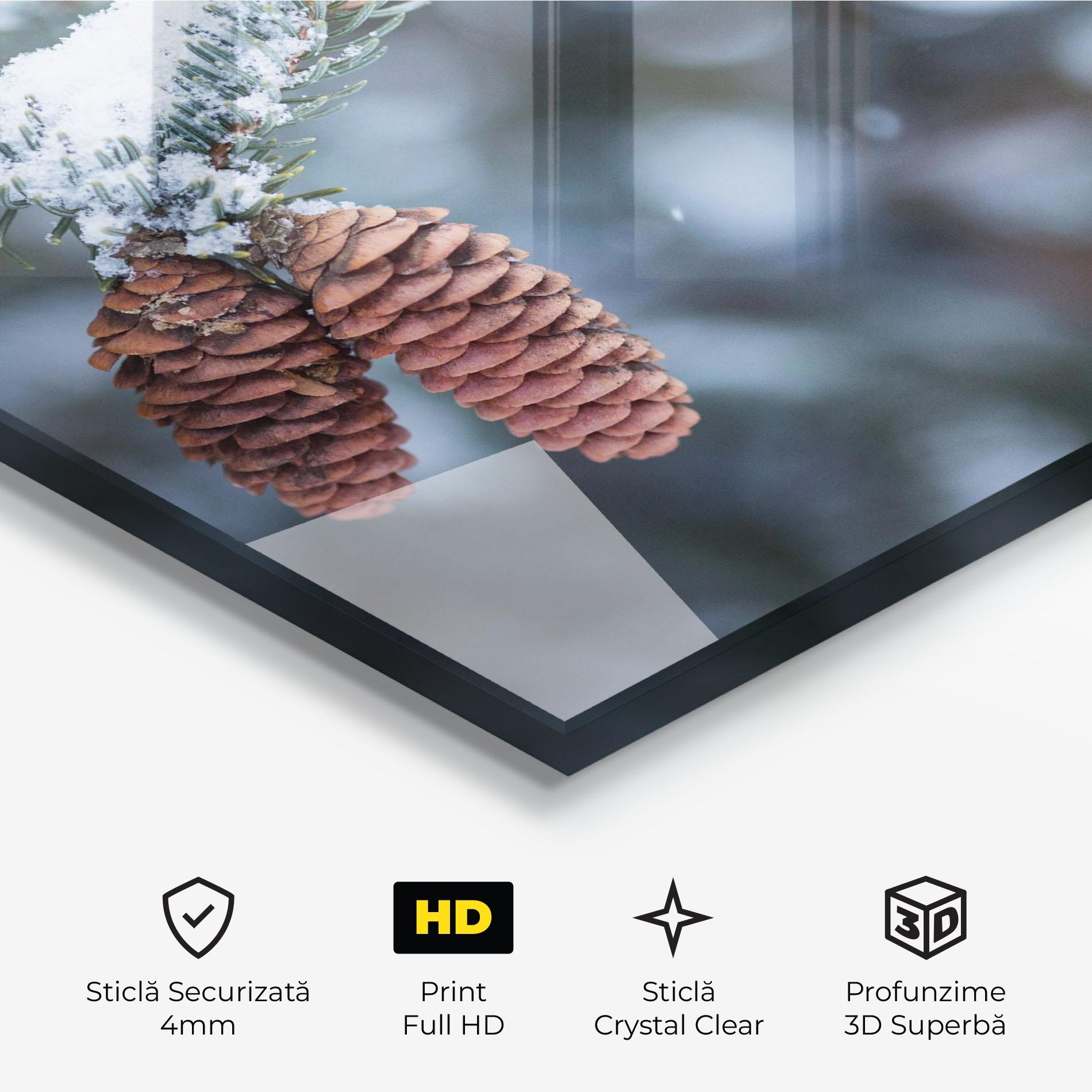 Tablou Sticla Winter Cones mockup 3