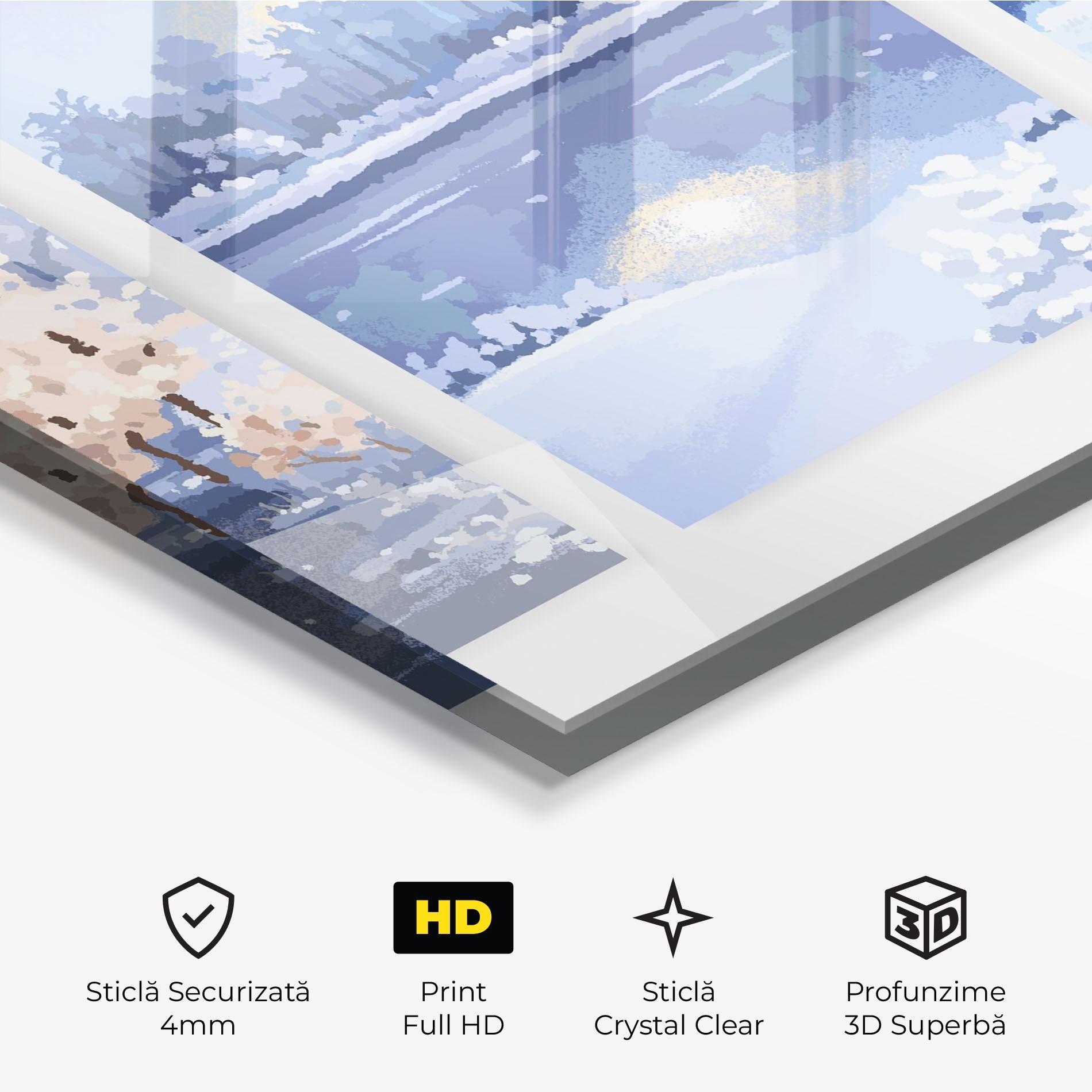 Tablou Sticla Winter_landscape_with_forest_and_field_vector_illustration14 mockup 3