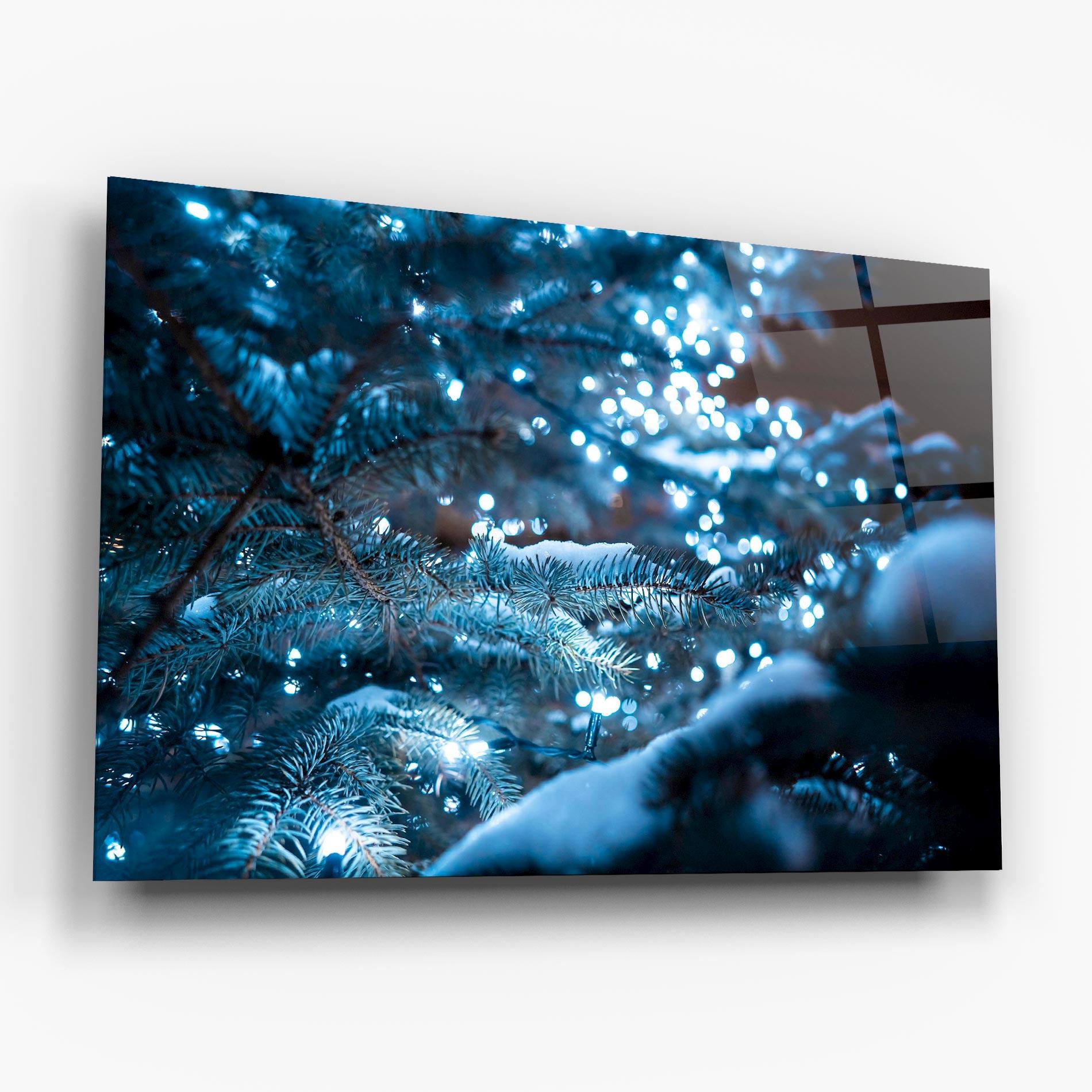 Tablou Sticla Blue Christmas Tree mockup 6