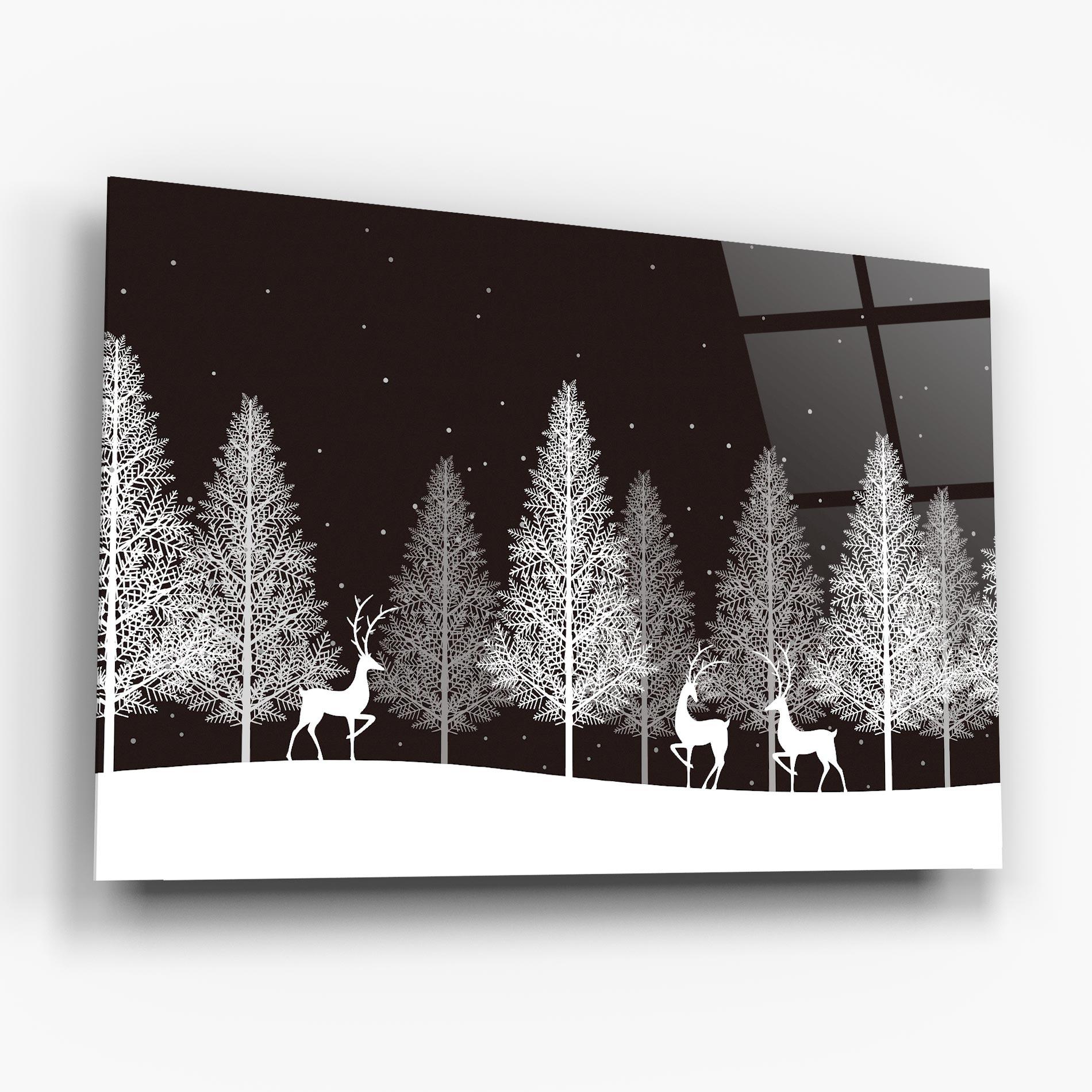 Tablou Sticla Brown Sky Winter mockup 6