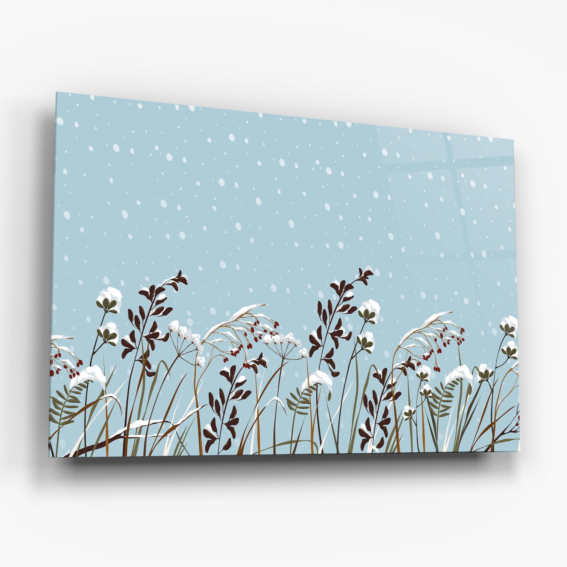 Tablou Sticla Snow Plants mockup 6