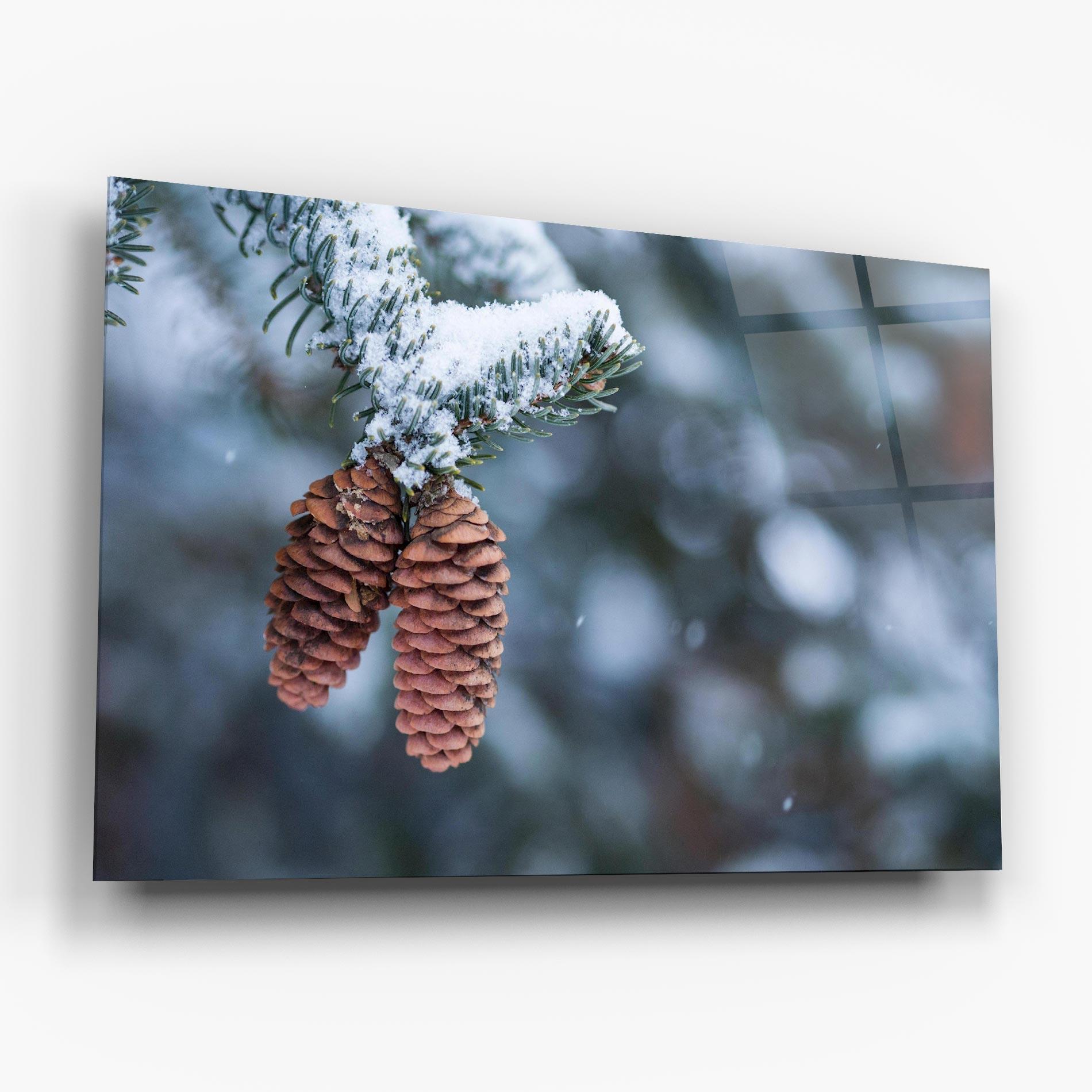 Tablou Sticla Winter Cones mockup 6