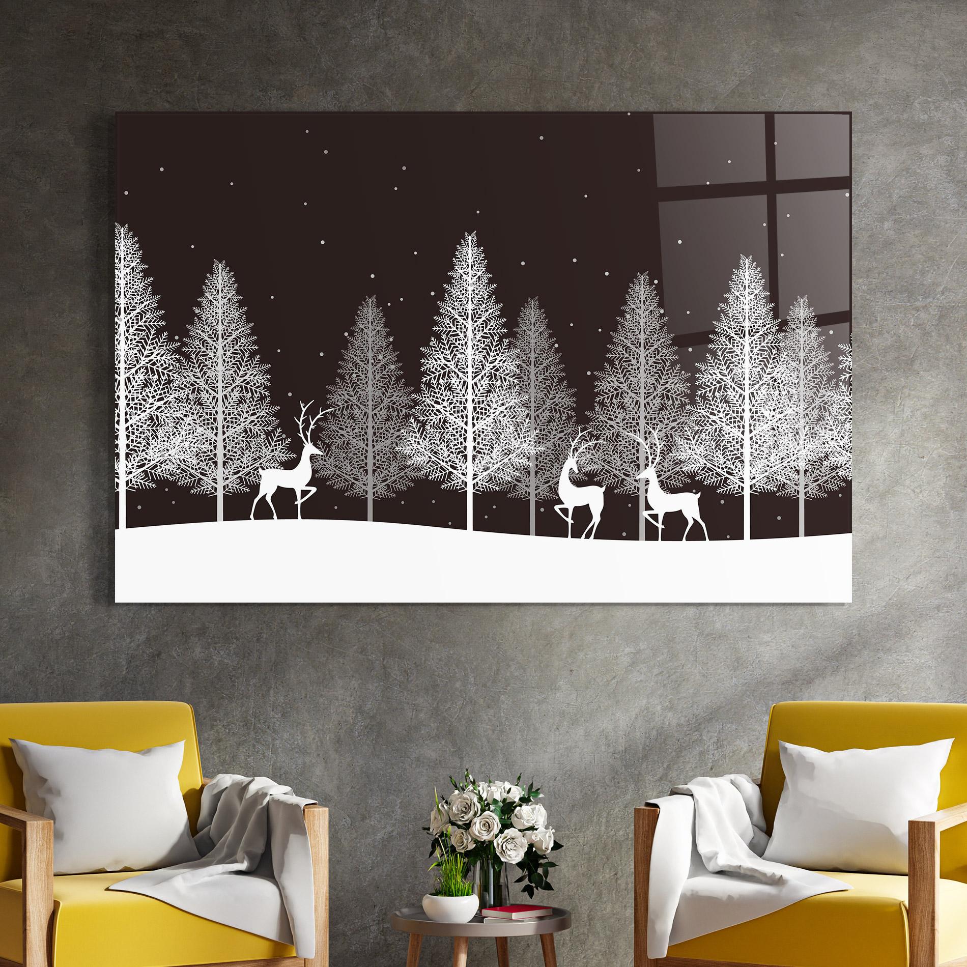 Tablou Sticla Brown Sky Winter mockup 4