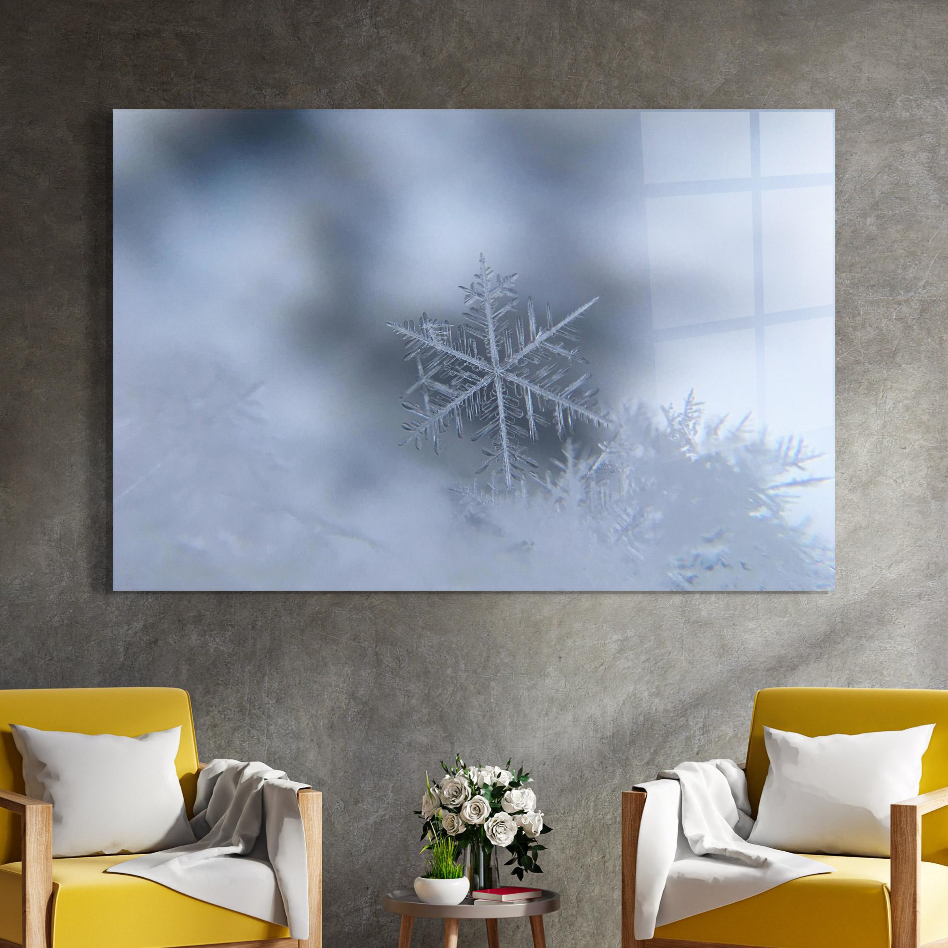 Tablou Sticla Pretty Snowflake mockup 4