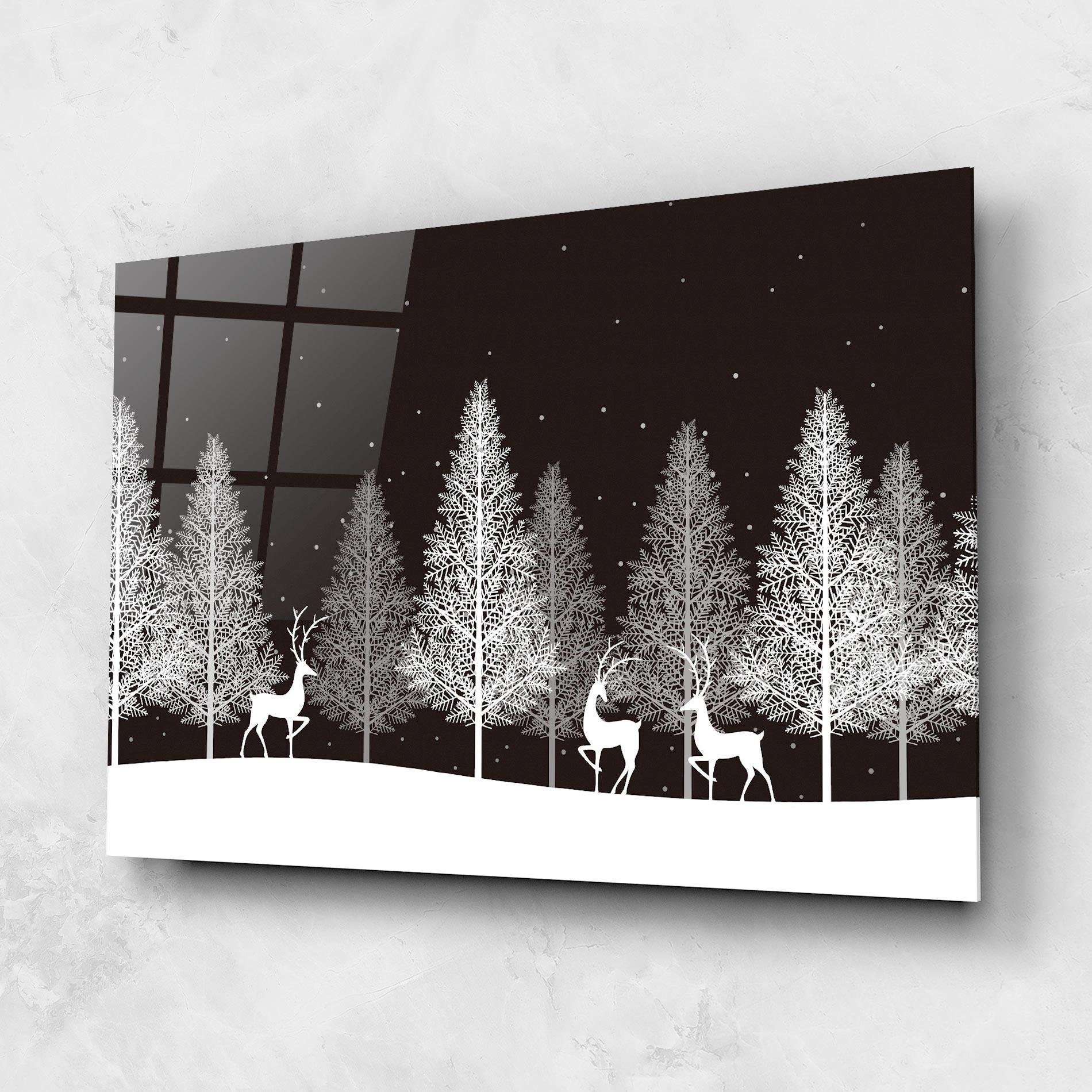 Tablou Sticla Brown Sky Winter mockup 1