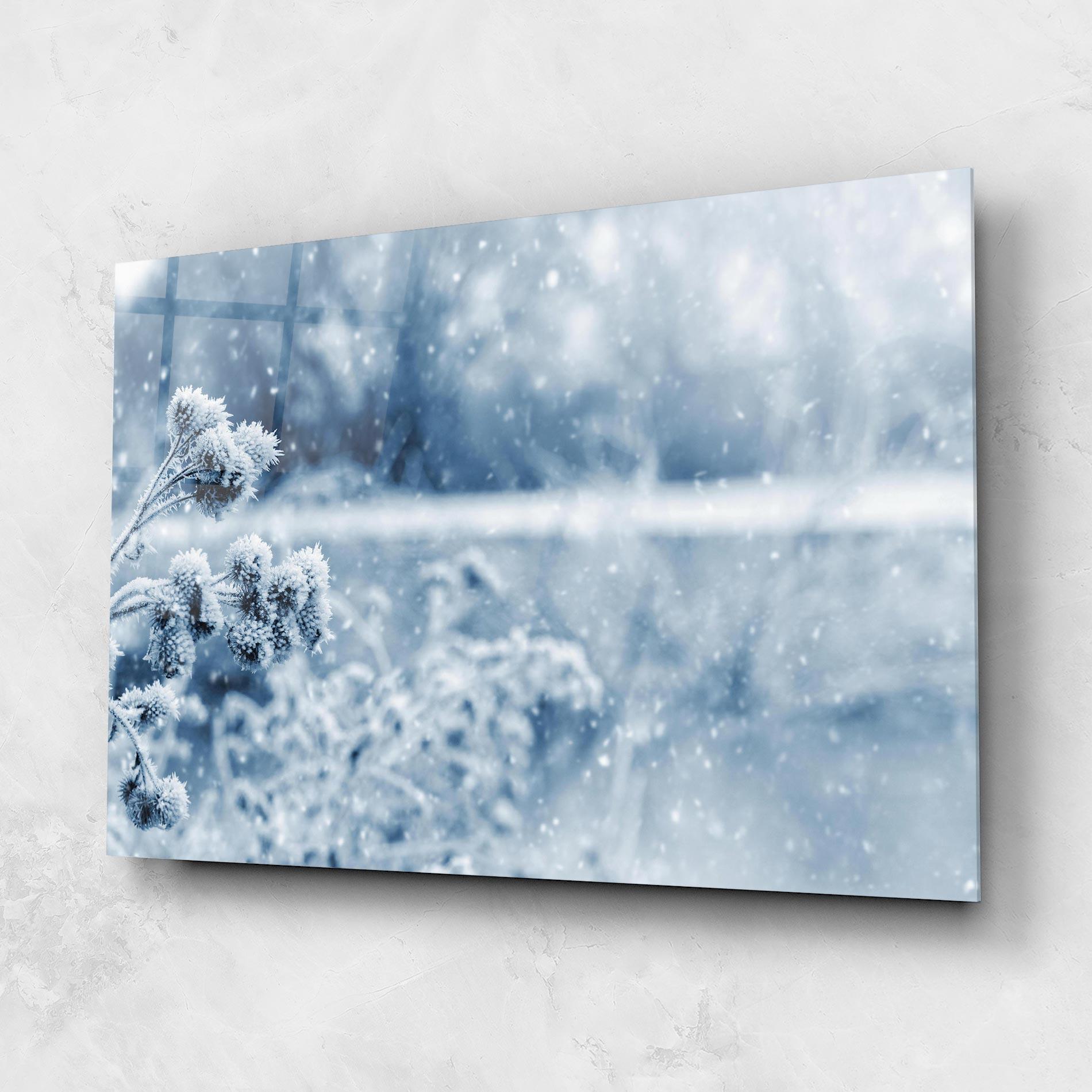 Tablou Sticla Pretty Winter Plants mockup 1