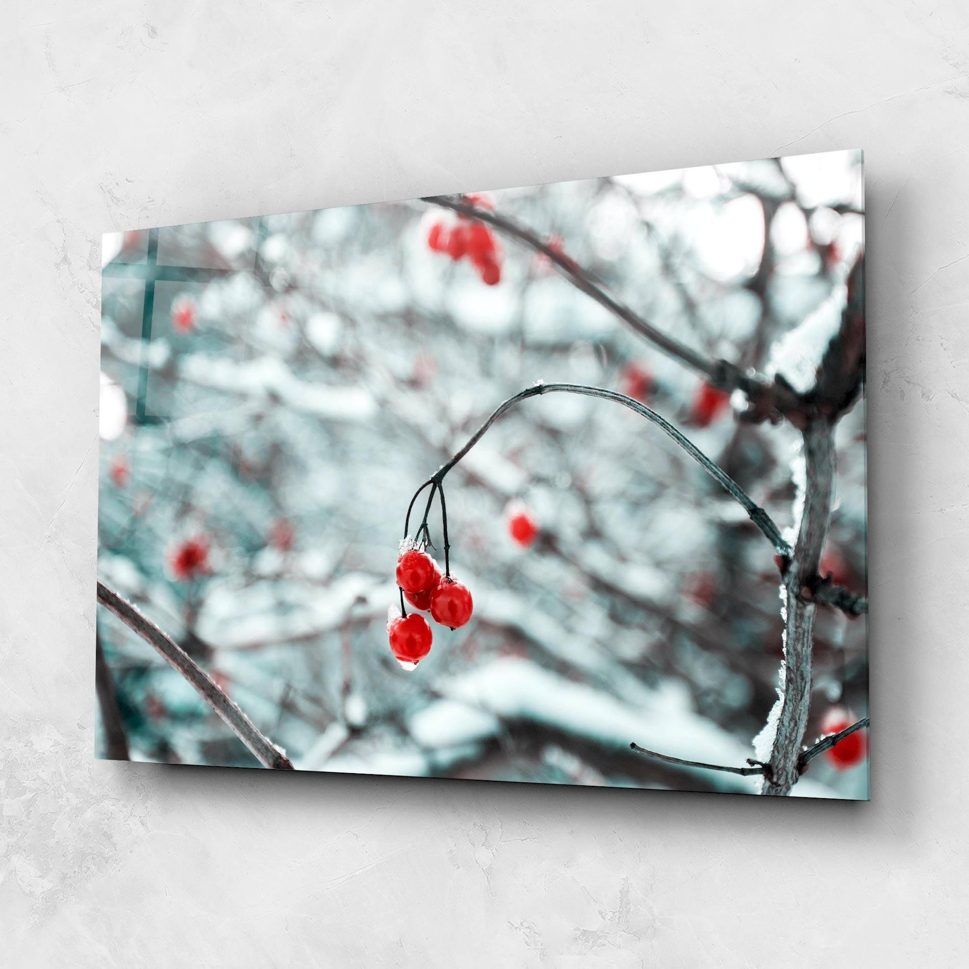 Tablou Sticla Snow Red Fruits mockup 1