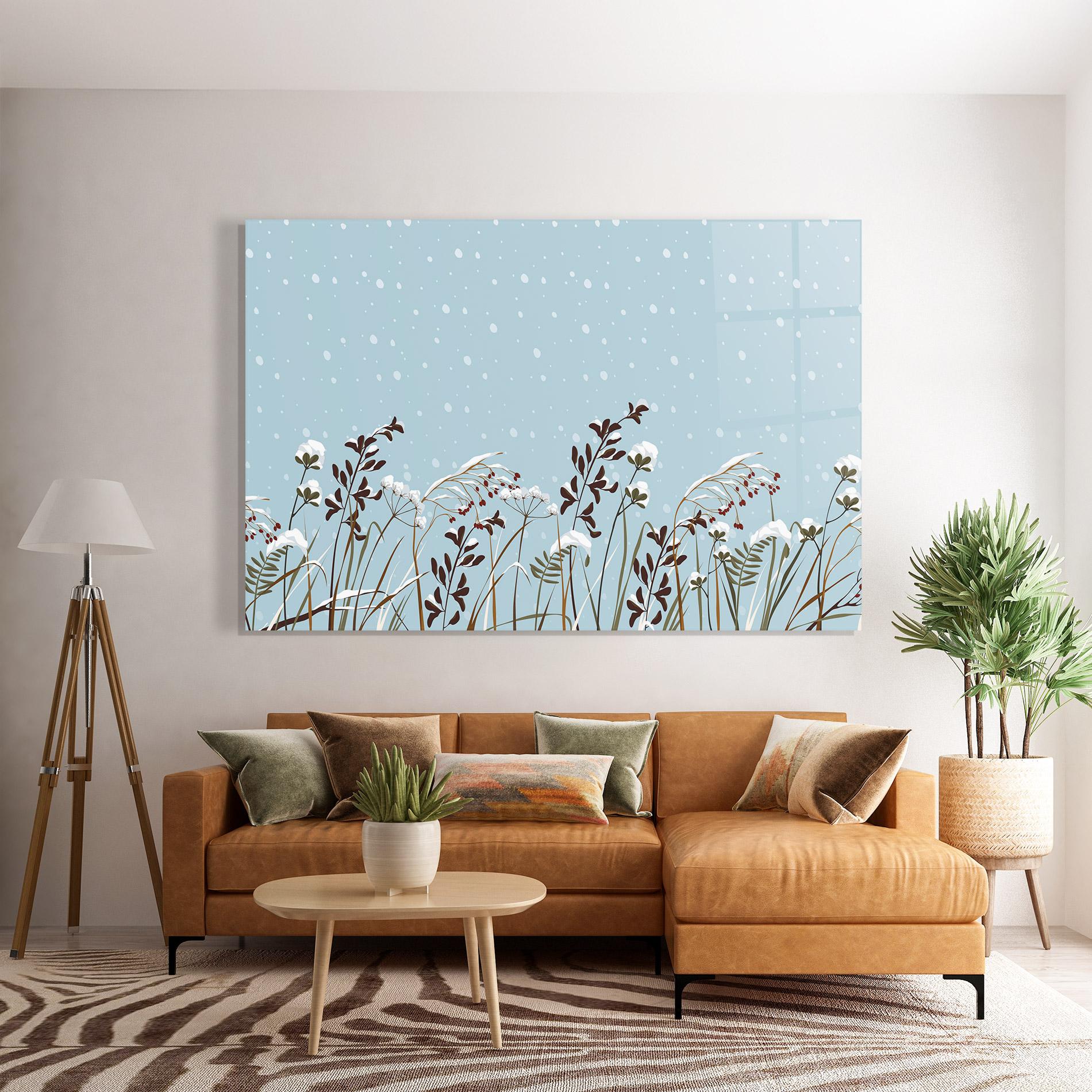Tablou Sticla Snow Plants mockup 7